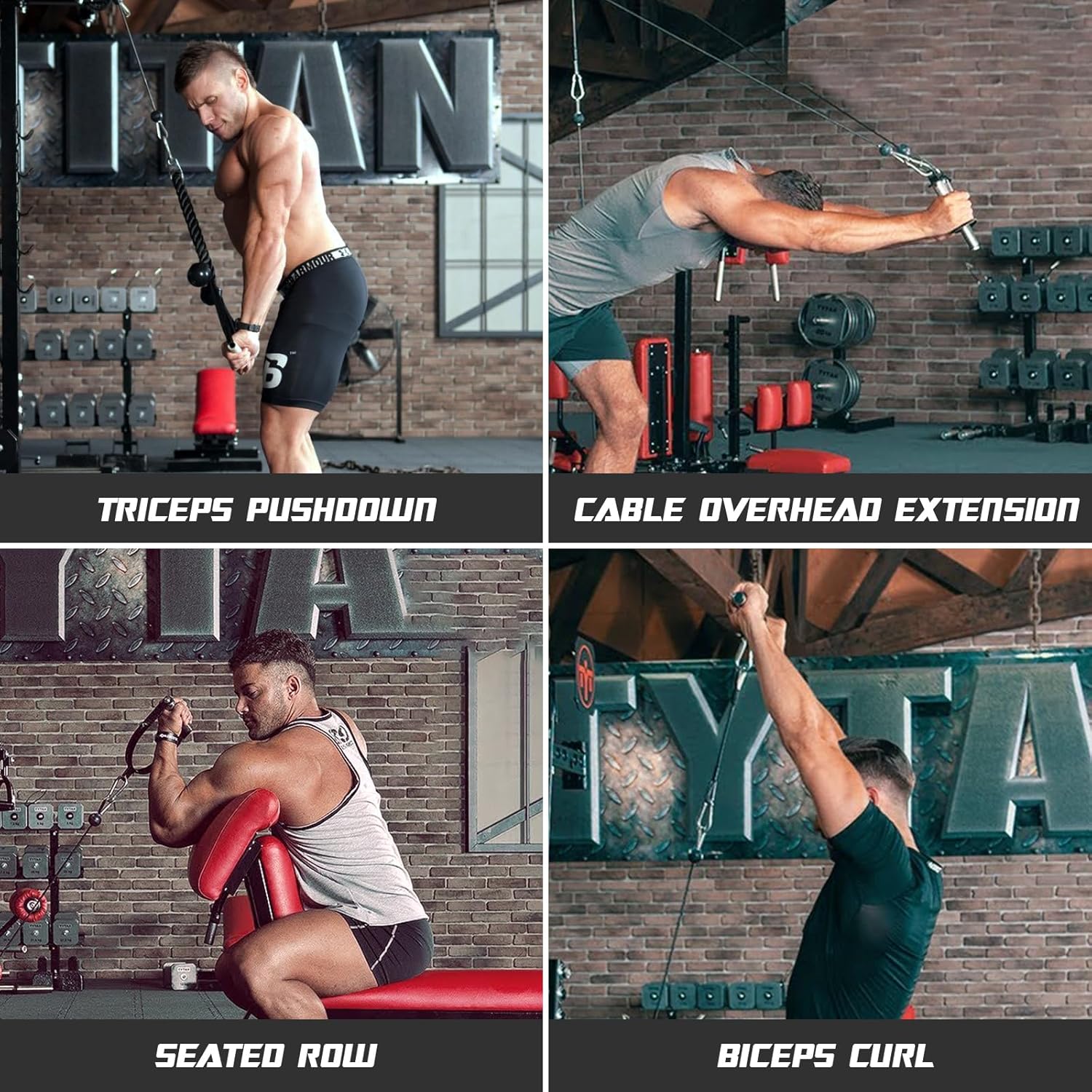 Wall Mount Cable Station, Crossover Machine With 18 Positions Dual Pulley System, LAT Pull Down and Row Machine, High and Low Pulley Stations for Home Gym Fitness Equipment