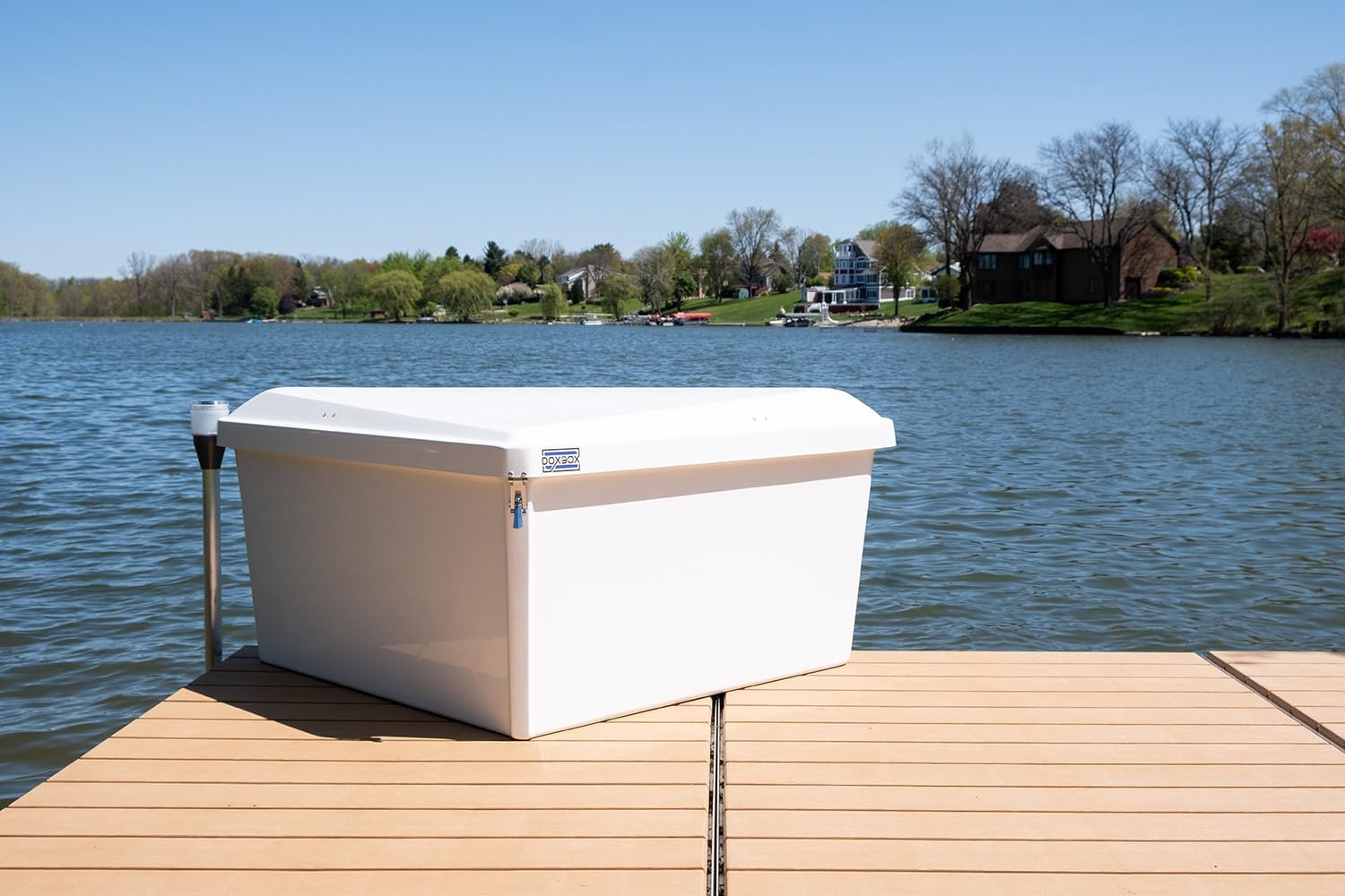 DoxBox Fiberglass Storage Box. US Made Weatherproof Storage with UV-Resistant Gelcoat for Waterfront, Boat, and Outdoor Gear, Triangle Shape (Slate)