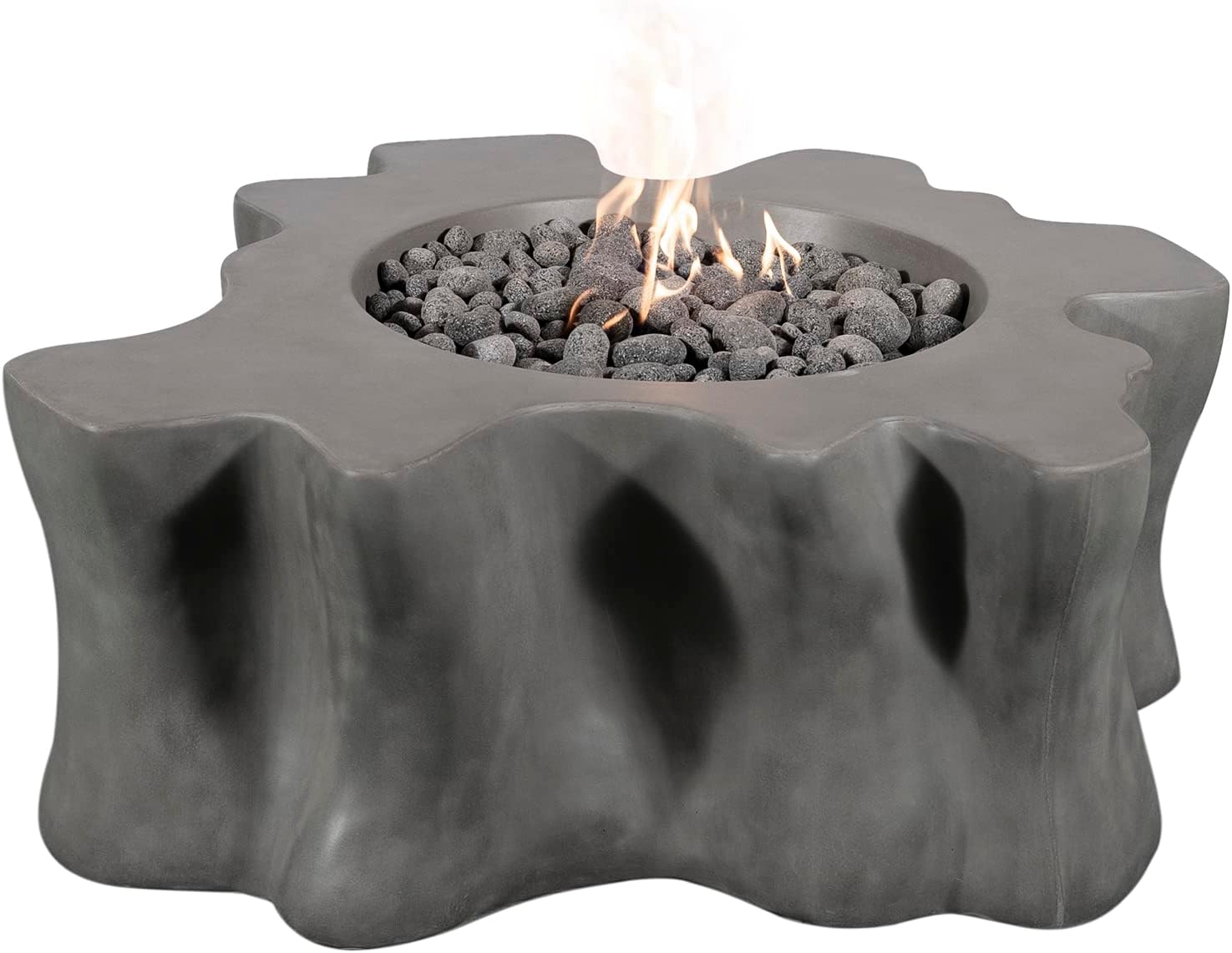 PyroMania Root Concrete Fire Table, Slate Gray, Propane Set up