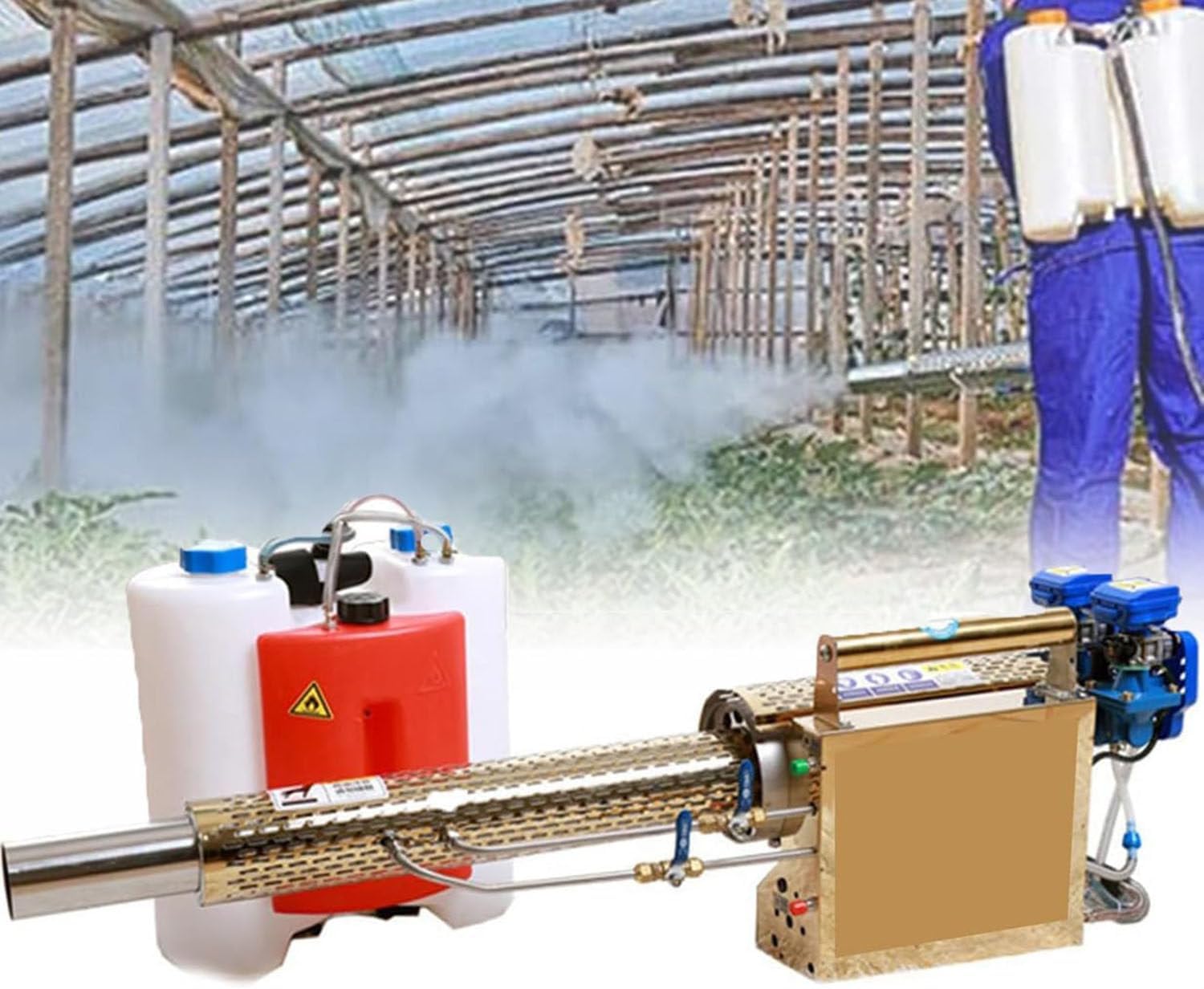 15l Professional Ulv Fogging Machine,Thermal Fogger,Nebulizer for Farmland Garden,Pulse-Jet Thermal Fogger,Use Gasoline,N