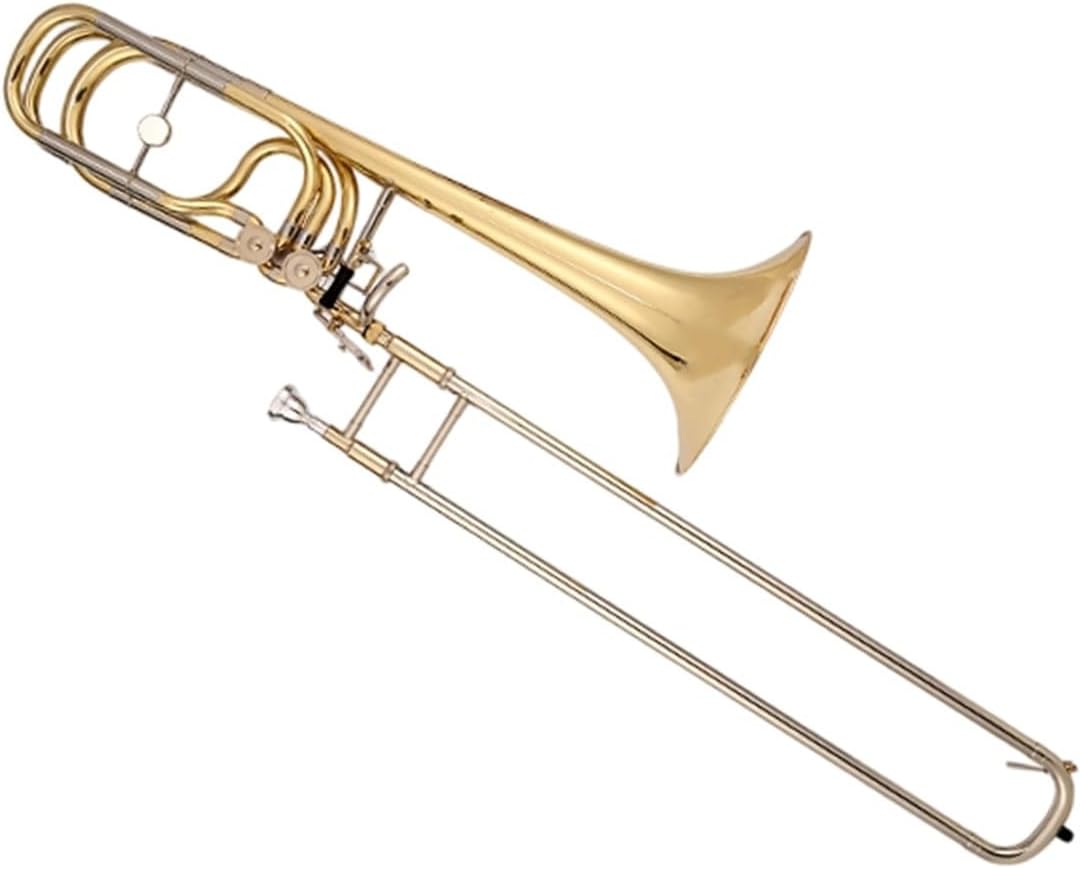 Adult Trombone Instrument Bass Trombone B Flat F Double Piston With D Tuning Rod Professional Performance Instrument