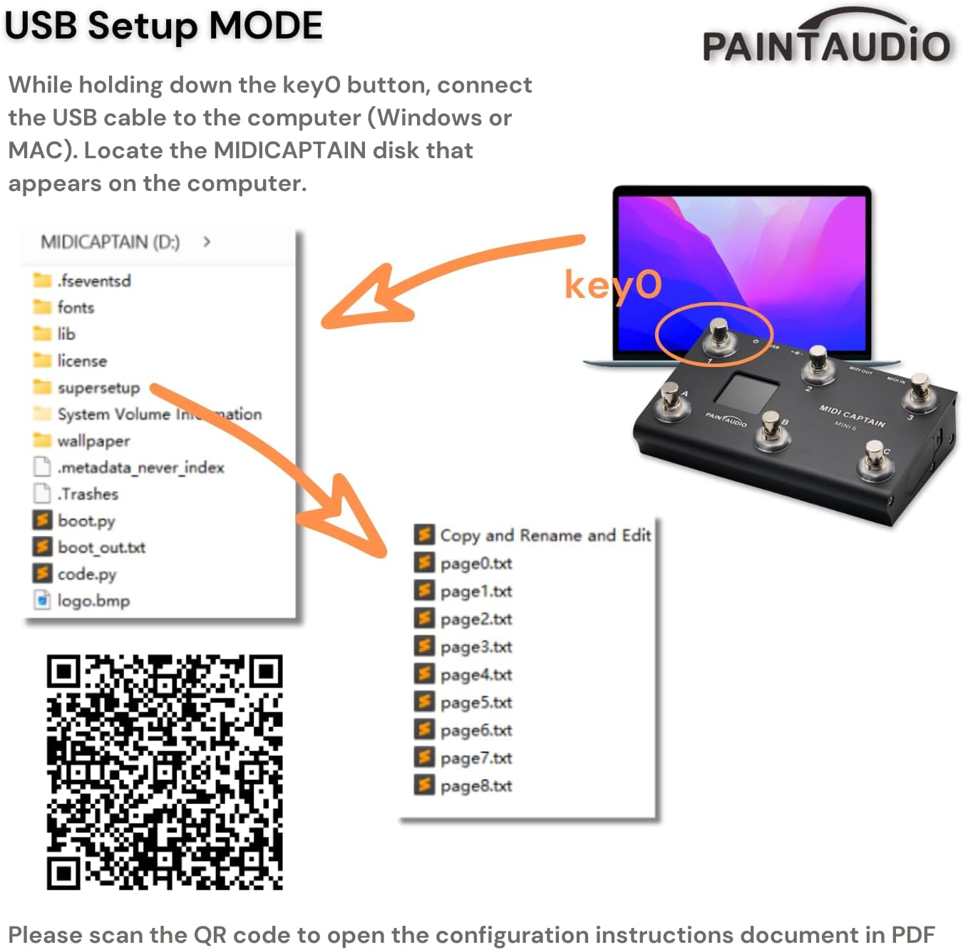 Paint Audio MIDI Captain MINI 6 Foot Controller Multi-Effects Keyboards Synthesizer USB-MIDI DAW DSP Software USB-HID Support Multi-state Switch Cycling(MIDI Captain MINI 6)