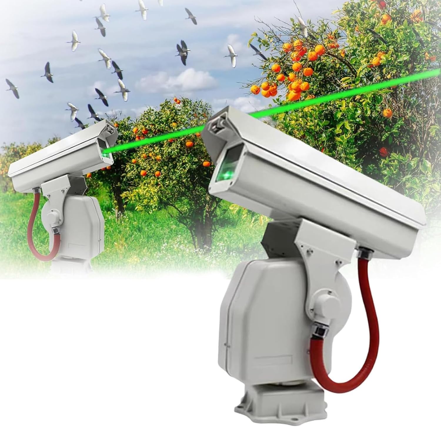 Professional Laser Bird Scarer for Industrial Use, Automatic Bird Repellent for Farms, 360° Rotating,Automatic Bird Flock Tracking, for Airports/Substations/Farms A