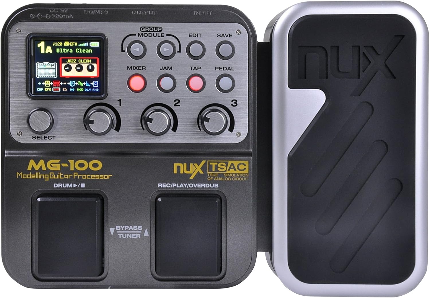 NUX MG-100 Electric Guitar Multi-Effects Pedal Processor EFX AMP EQ Mixer