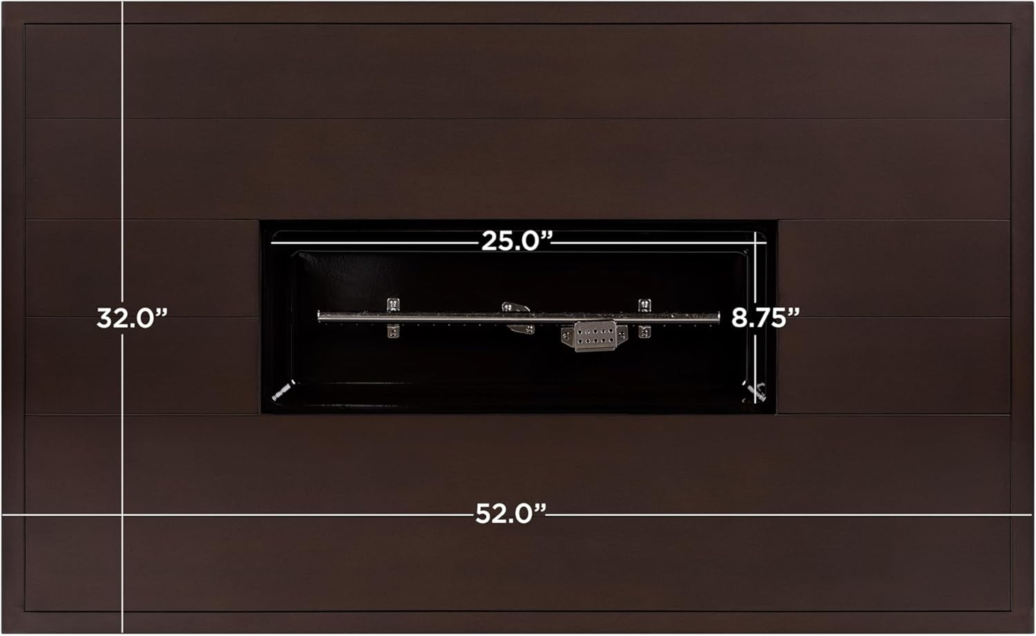 Real Flame Calvin 52in Rectangle Propane Fire Pit Table, 50,000 BTU, Hidden Tank Storage, Aluminum, Push-Button Ignition, CSA Certified, Lava Rock, Storage Cover, Stainless Steel Burner with Lid