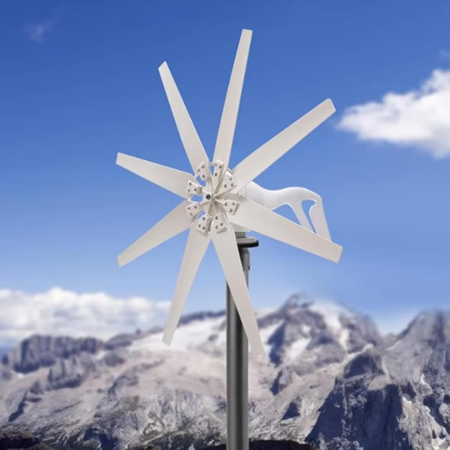 3000W Low Speed Vertical Wind Turbine System Power,48V 8 Blades Charge Controller Vertical Wind Turbine Generator Kit for Outdoor Garden