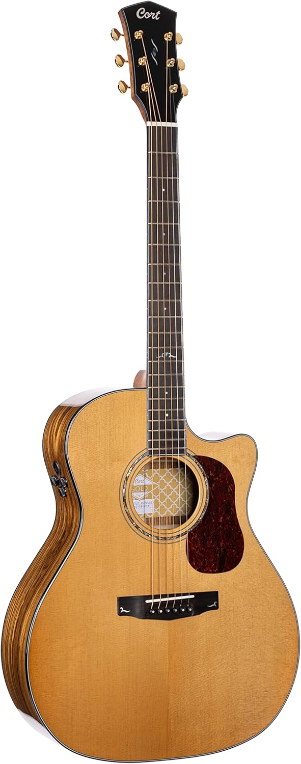 Cort Gold Series Acoustic-Electric Guitar, Natural Glossy (GOLDA6-BO)