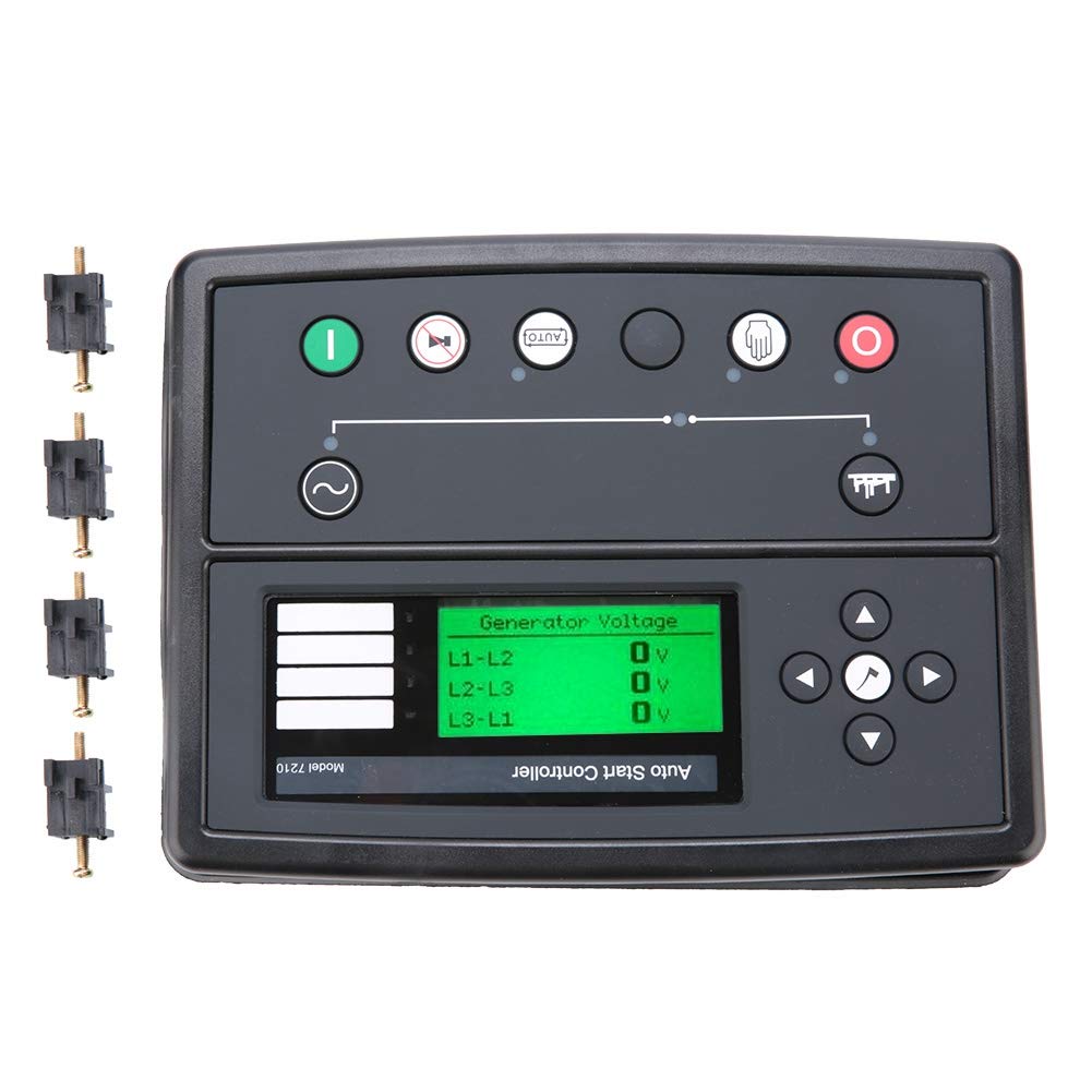 Vikye Generator Controller, DSE7210 Plastic, 3 Phase Generator Sensing, Power Monitoring, Dual Mutual Standby with Load Balancing Timer, Gasoline, Black