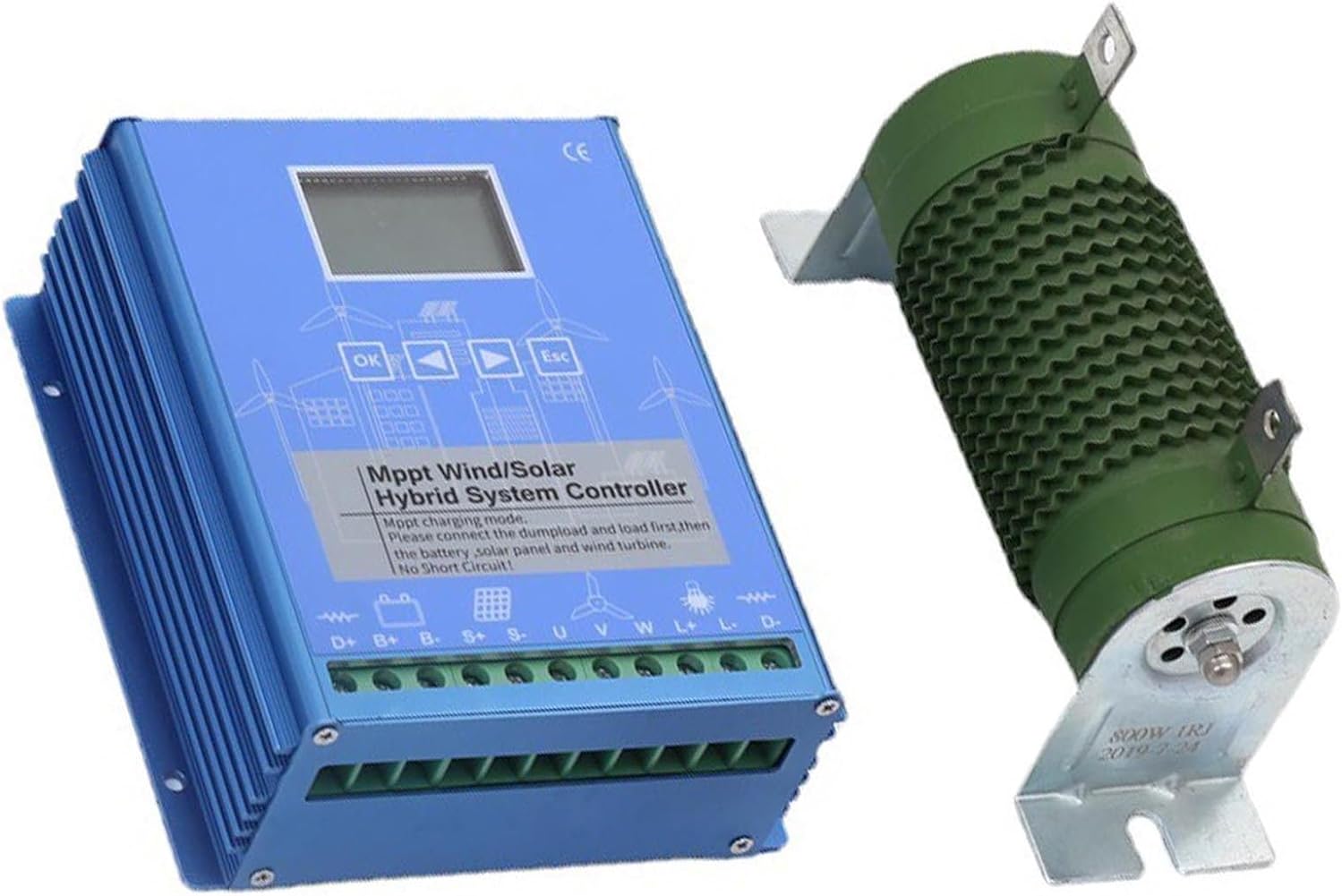 Wind Solar Hybrid Charge Controller 12000W Wind Solar Turbine Generator Controller with Dump Load, 12V/24V/48V Automatic Controller for Home, Boat, Street Light,24v-12000w