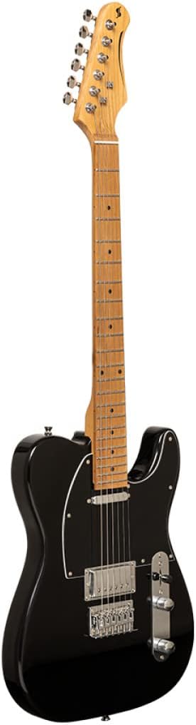 Stagg 6 String Solid-Body Electric Guitar, Right, Black (SET-PLUS BK)