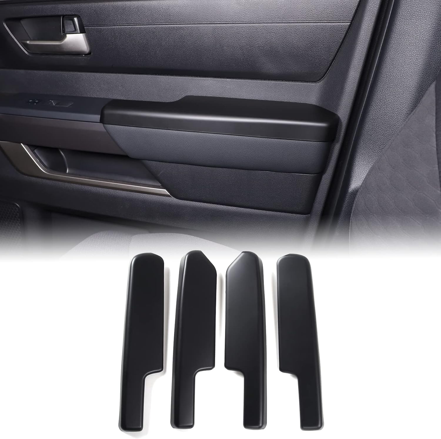 Aunginsy Car Inner Door Armrest Panel Trim Cover Compatible with Toyota Tundra 2022-2025 Pickup Truck Front Rear Side Door Armrest Panel Decorative Cover Protective Frame ABS Interior Accessories