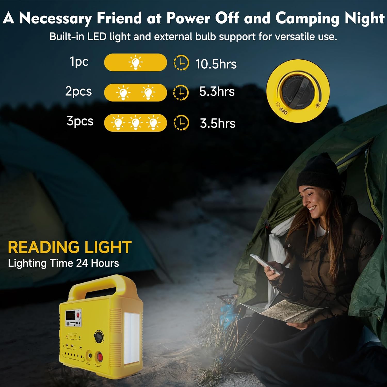 Solar Generator,Portable Generator,Solar Power Bank Lifepo4 with Led Flashlight for Hurricane Supplies(Red)