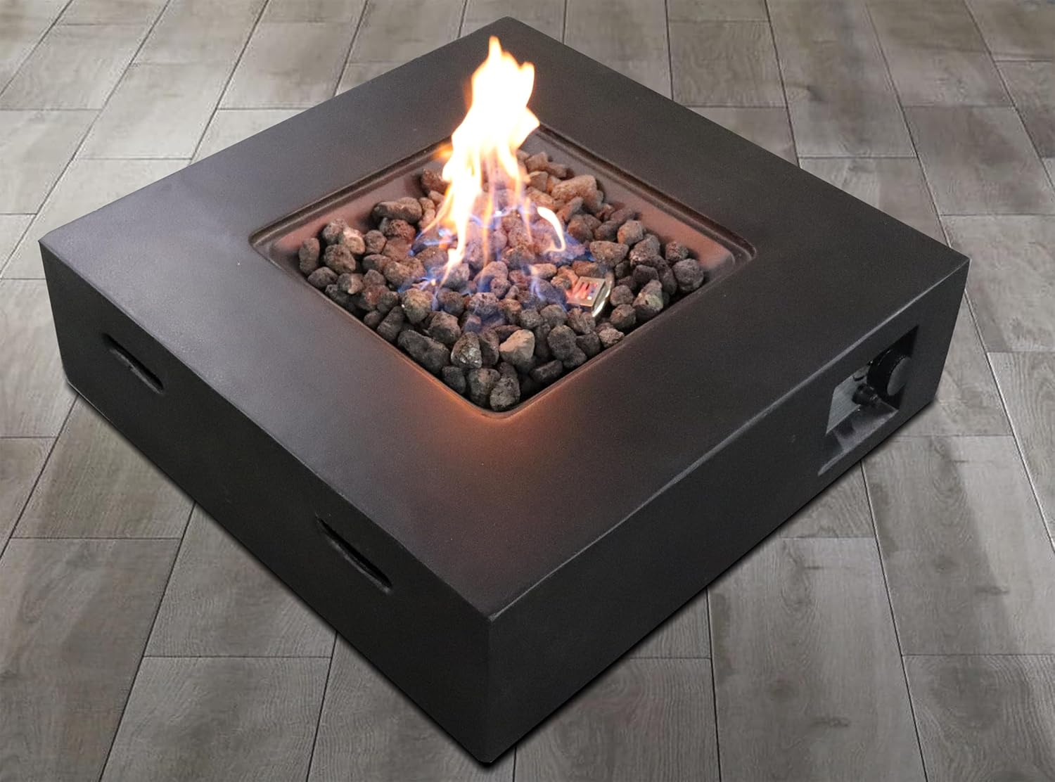 Fiber Reinforced Concrete Propane,Natural Gas Fire Pit Table(Charcoal)