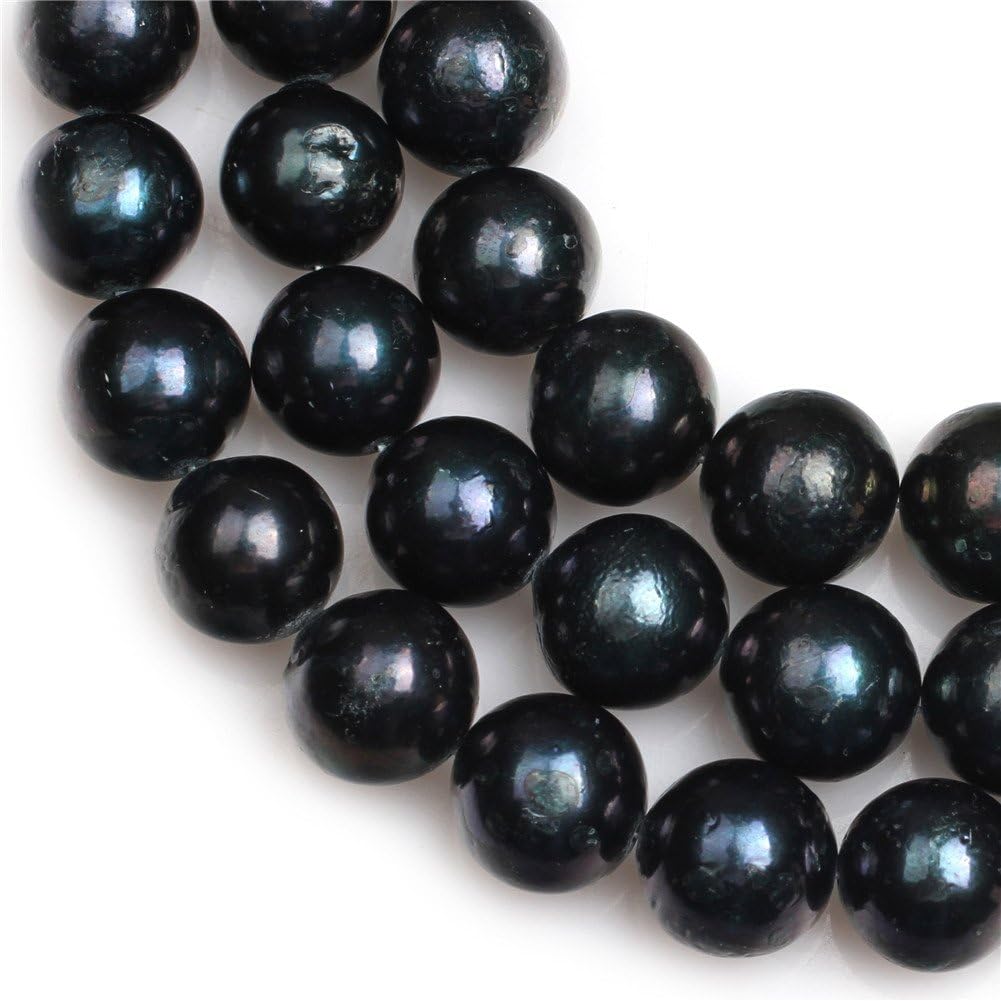 Big Black Round Nuclear Edison Pearls Beads for Jewelry Making DIY (15mm)