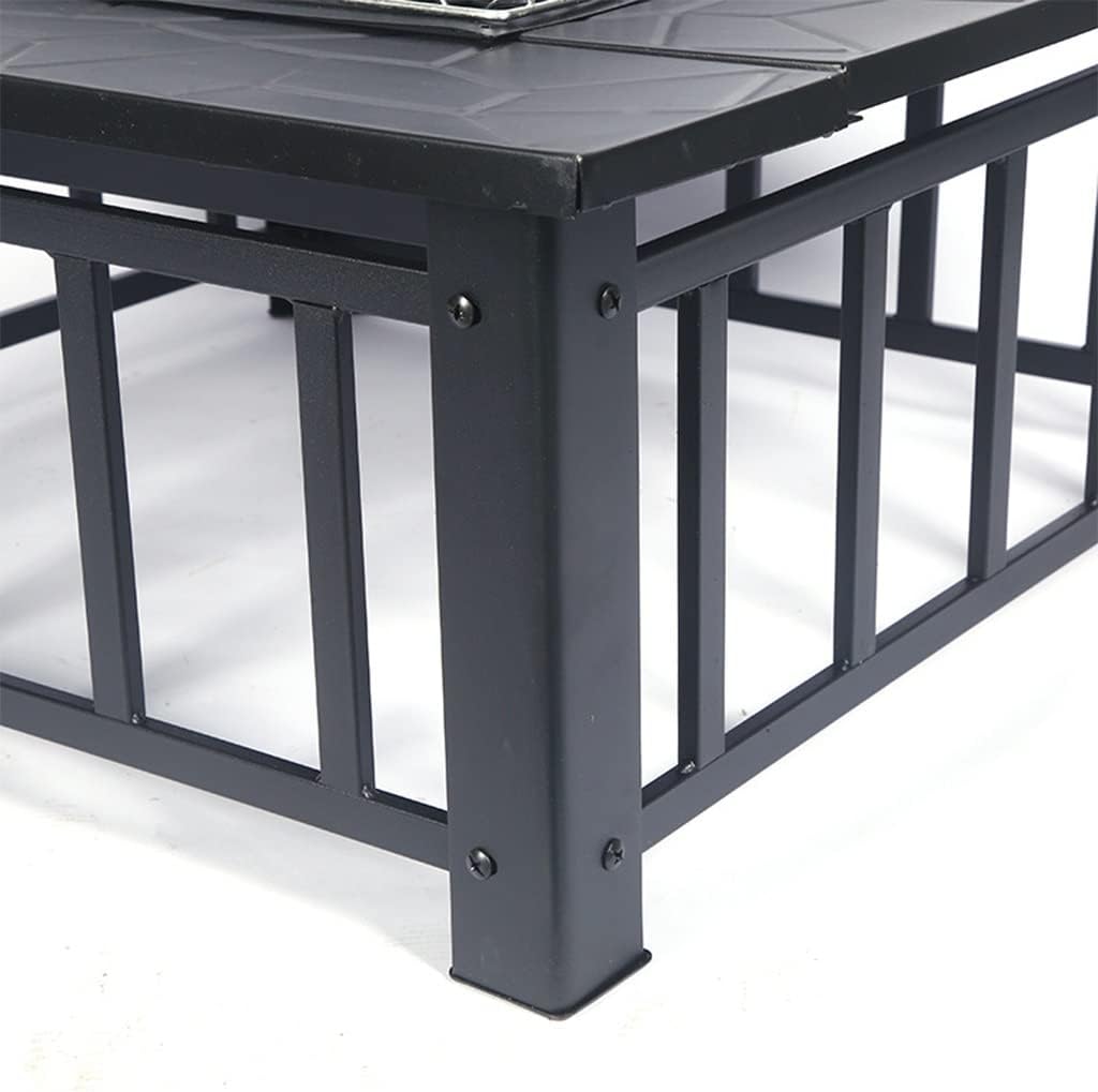 Suqre Metal Tabletop Fire Pit, Outdoor Wood Burning Firepit Heating and BBQ Grill Dual-use, Perfect for Garden Backyard Xmas Patio