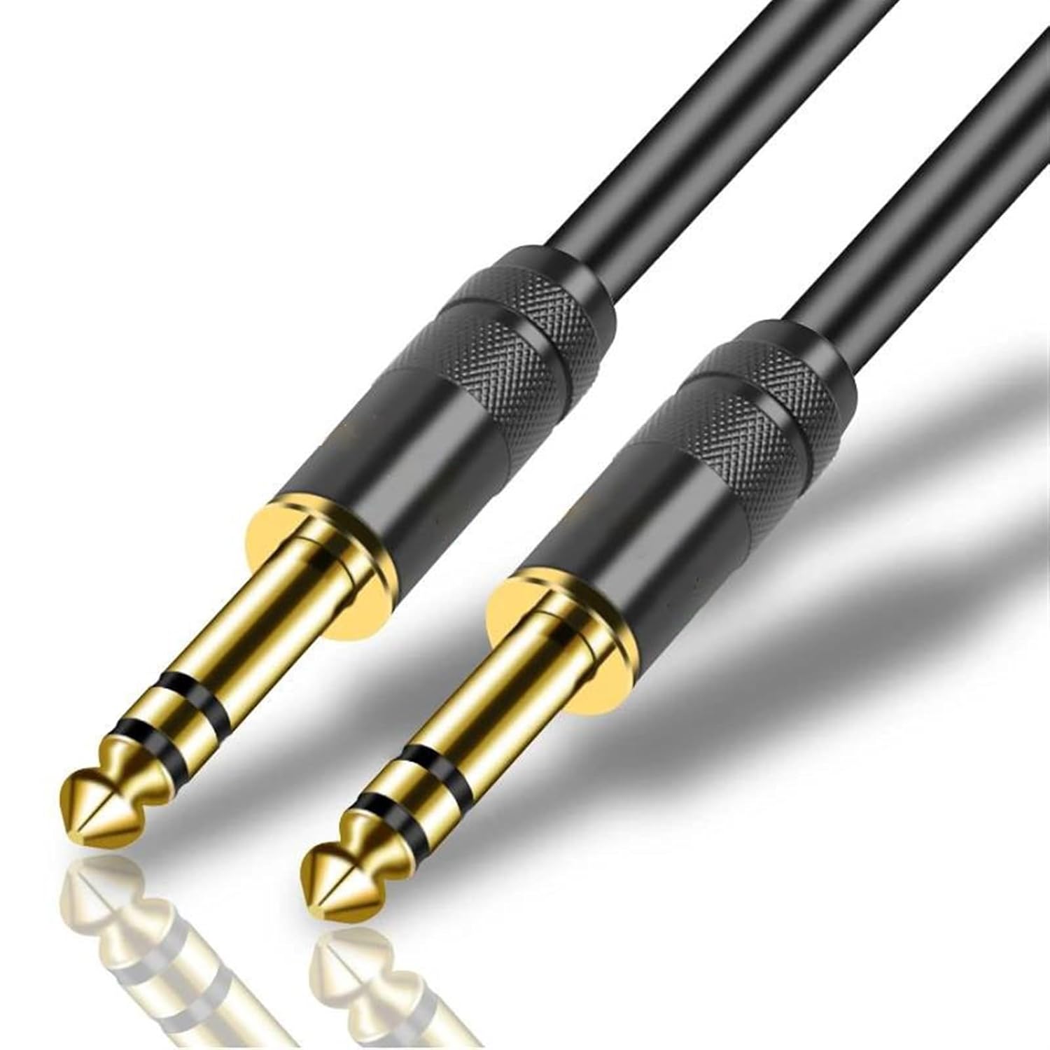 Pro Audio Cable 1/4 Inch Straight Instrument Cord 6.35mm to 6.35mm Stereo Professional Guitar Cable for Guitar Amplifier(TRS,15m)