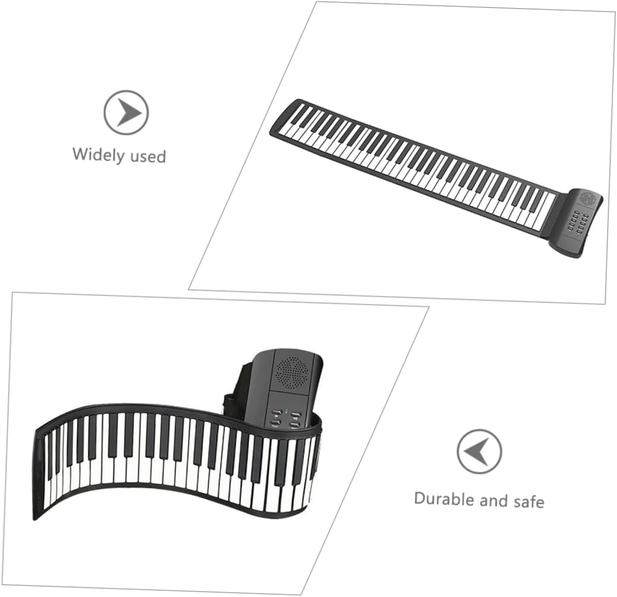 Vaguelly Style Keyboard 61-key Roll-up Piano Boys and Girls Adults Learning Musical Instrument
