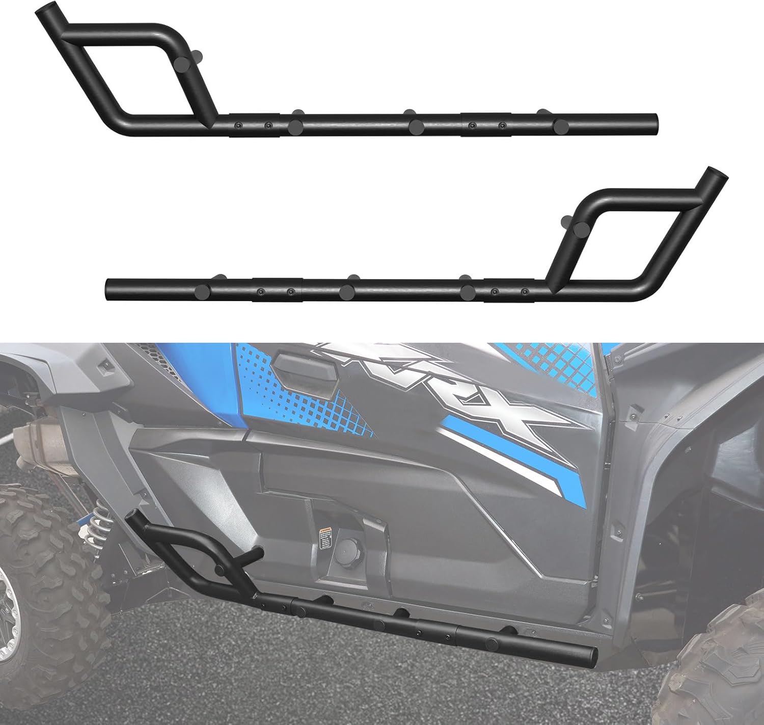 Nerf Bars Rock Sliders for Kawasaki Teryx KRX 1000, Combined Side Bumper Brush Guard Side Steps Nerf Bars Tree Kickers for Kawasaki Teryx KRX 1000 2020-2025 Accessories (2 Seats)