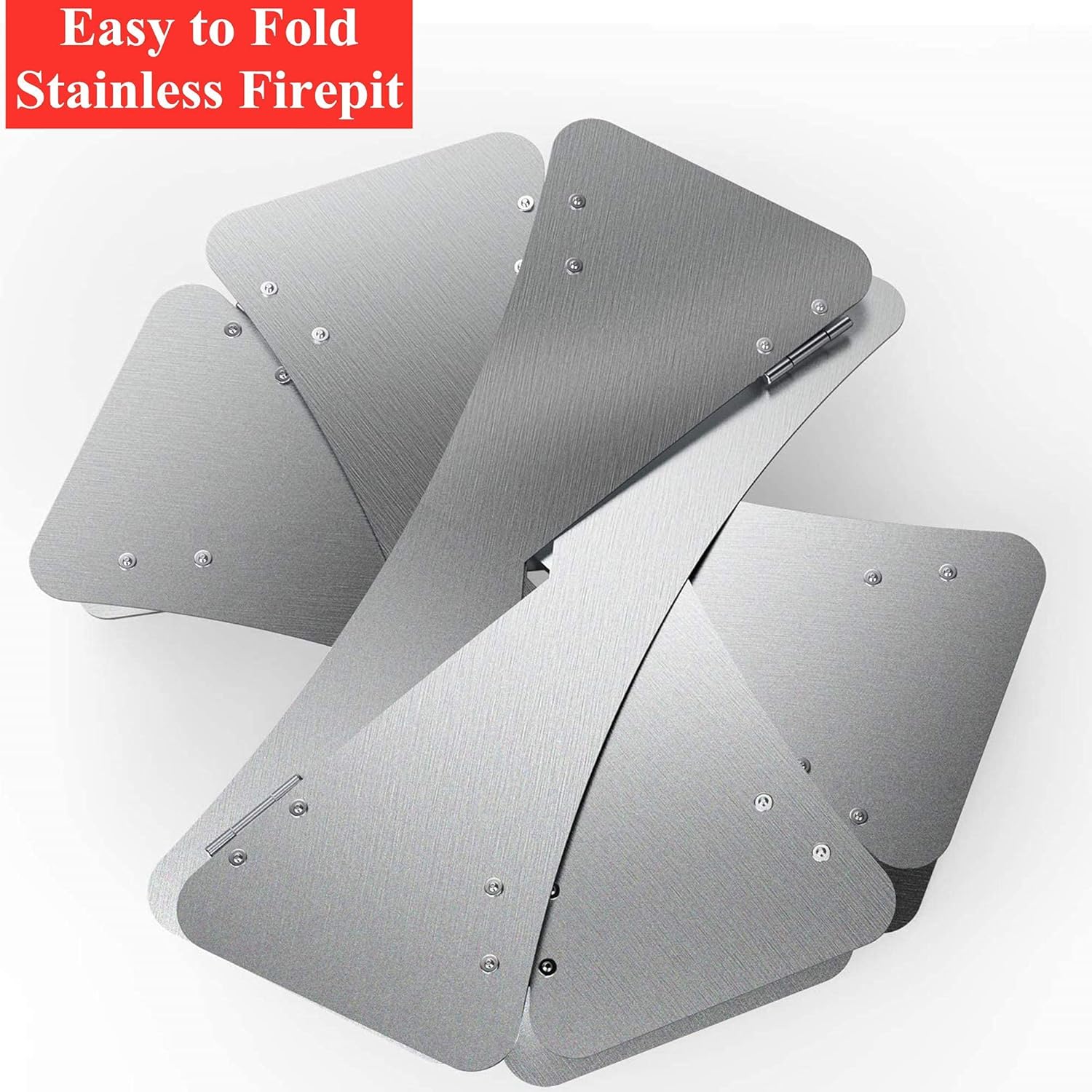 Large Cast Iron Garden Fire Pit Basket for Party,Creative Foldable Fire Pit,Outdoor Heater Firebowl Wood Burning,Stainless Fireplace for Charcoal Burning