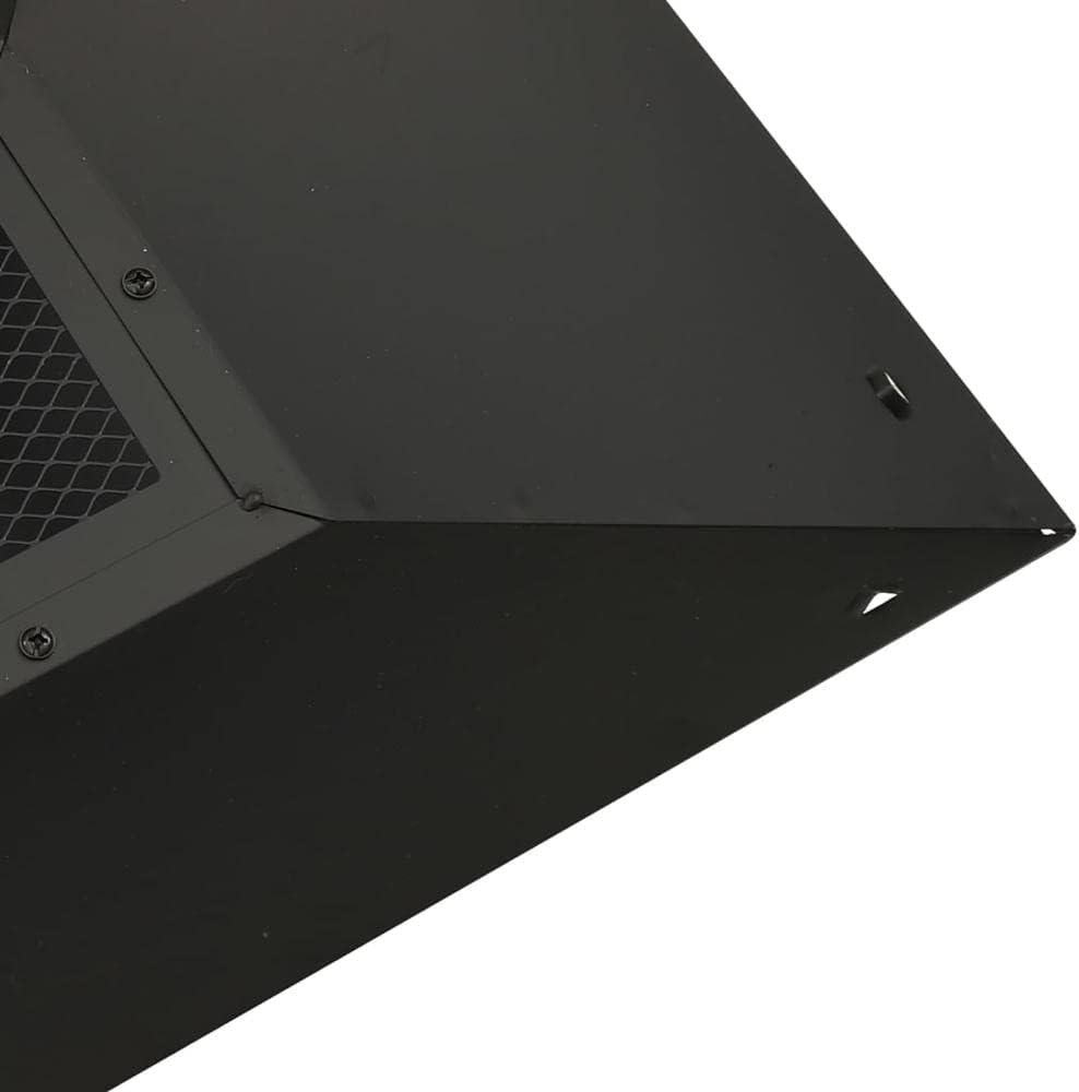 2-in-1 Fire Pit and BBQ,18.3in Wood Burning Firepit, Square Metal Firepit Brazier, Outdoor Stove Bowl with Spark Screen Cover, Cooking Grid and Fire Poker, for Outside Camping Patio Garden-Black