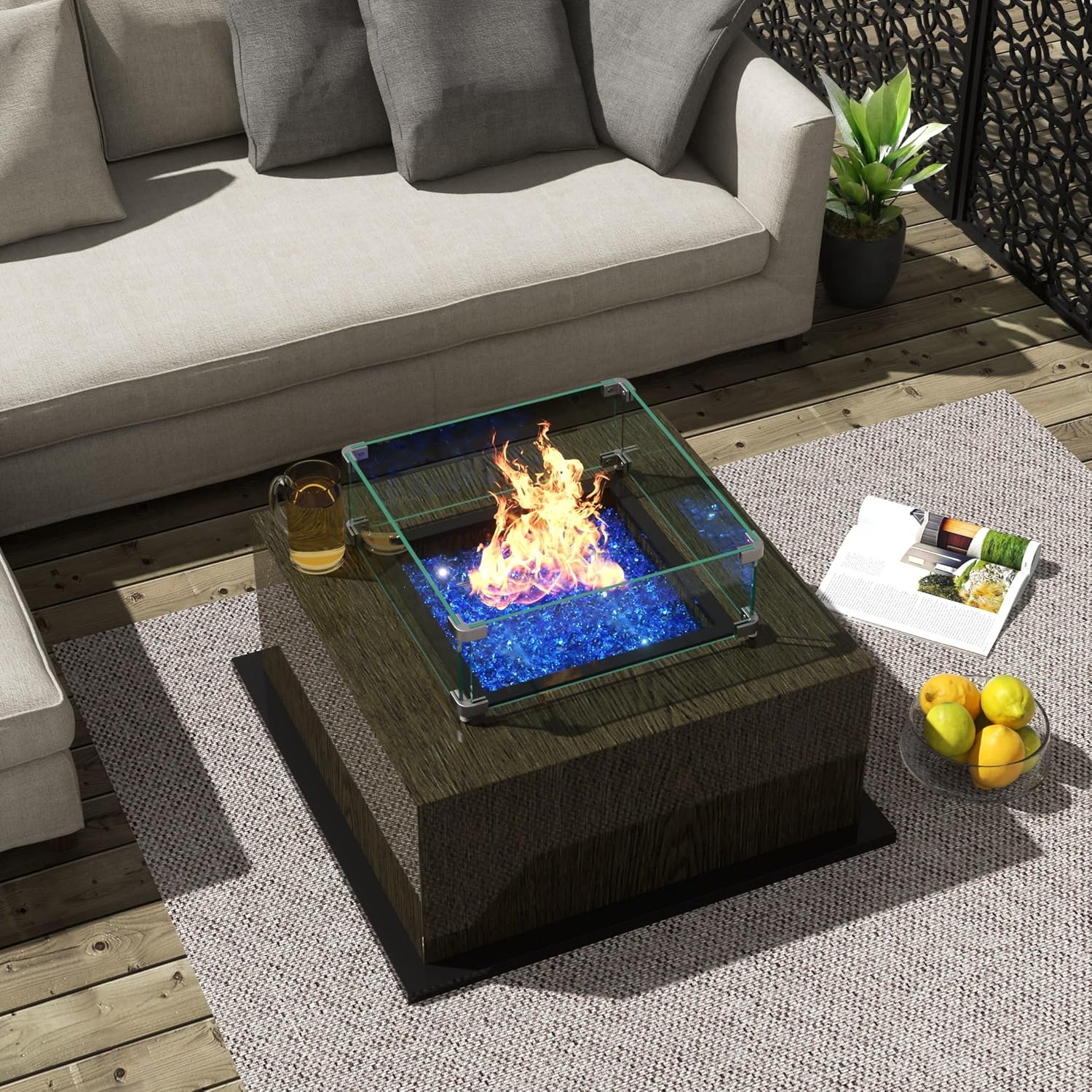 WestinTrends Square Tempered Glass Fire Flame Guard 40.5