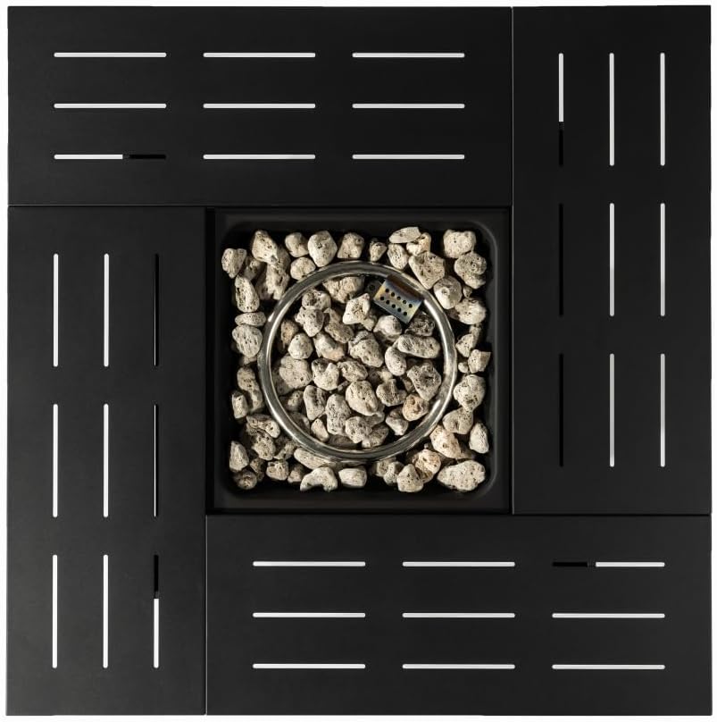 34 Inch Outdoor Propane Fire Pit Table with Lid and Lava Rocks - 50000 BTU Steel Fire Table for Patio Garden Deck Backyard