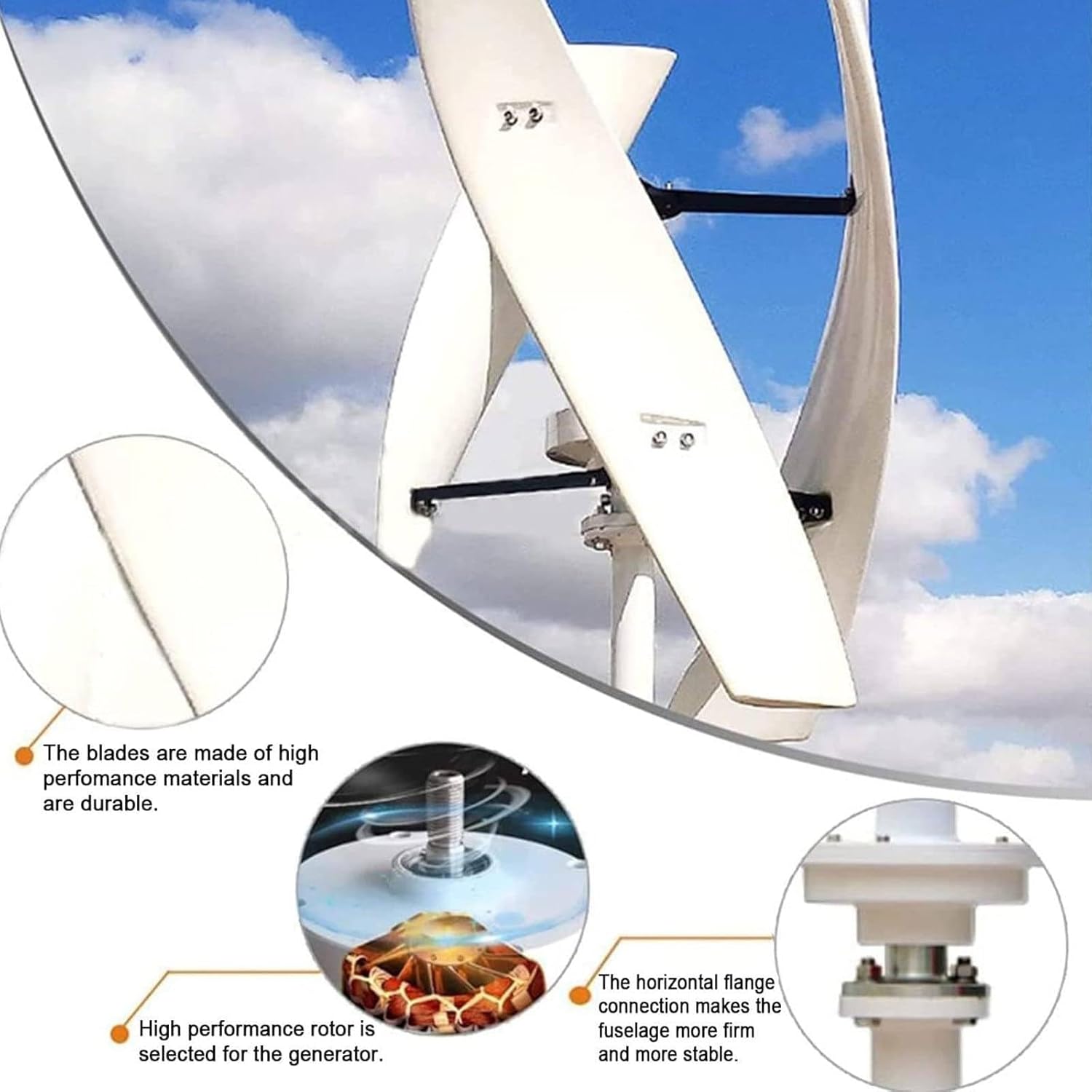 16000W Wind Turbine Vertical Wind Generator Kit 12/24/48/220V Wind Power Generator for Marine,RV,Home,Windmill Generator Suit for Hybrid Solar Wind 12V