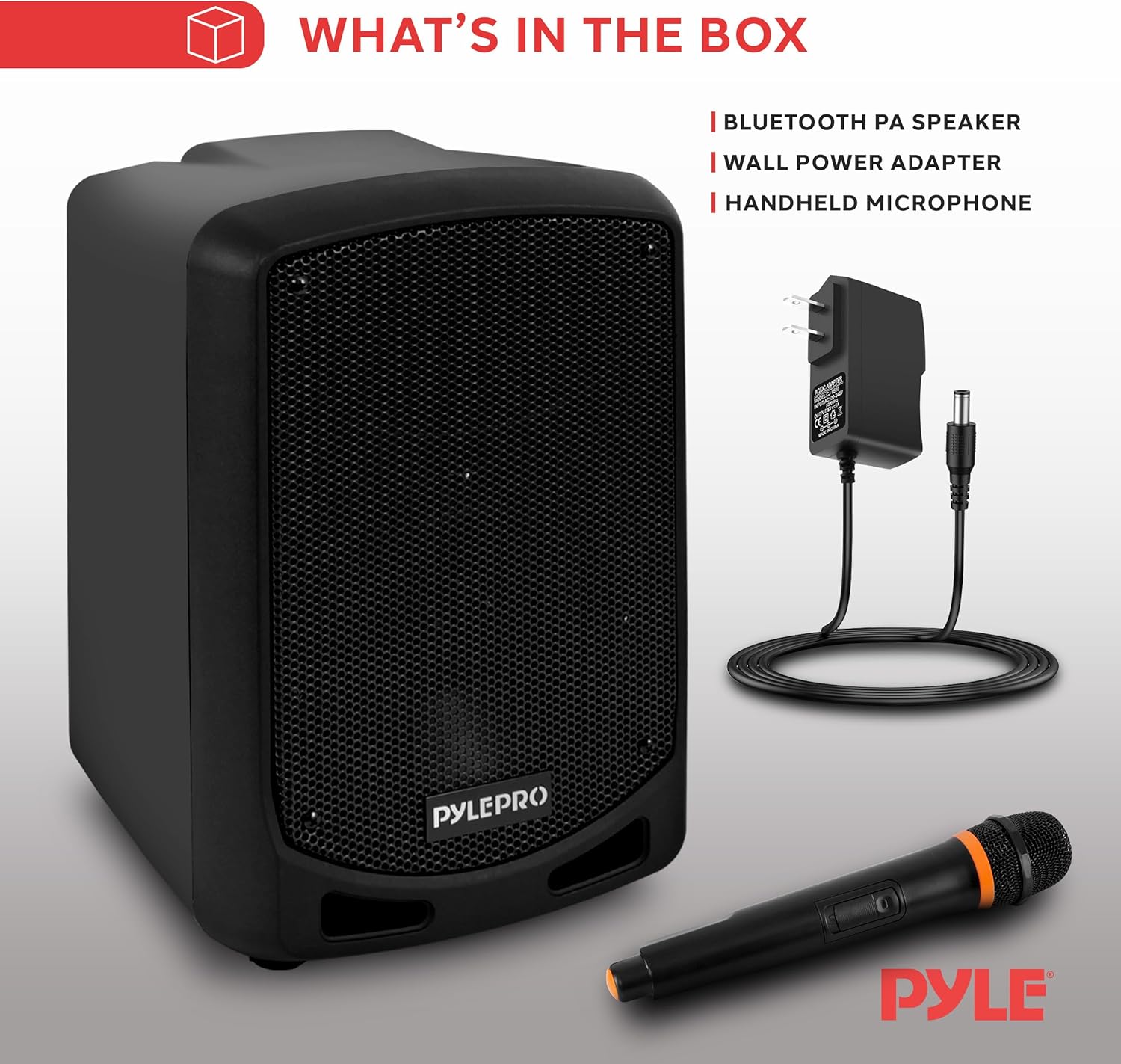 Pyle Bluetooth Karaoke PA Speaker - Indoor / Outdoor Portable Sound System with Wireless Mic, Audio Recording, Rechargeable Battery, USB / SD Reader, Stand Mount - for Party, Control - PSBT65A Black
