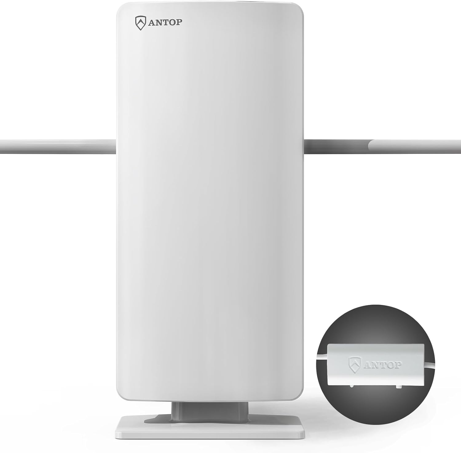 ANTOP Outdoor/Indoor HDTV Antenna, Big Boy Series AT-400BV, Smartpass Amplifier, 85 Miles Range, UHF/VHF Range Enhanced, Support 4K 1080p
