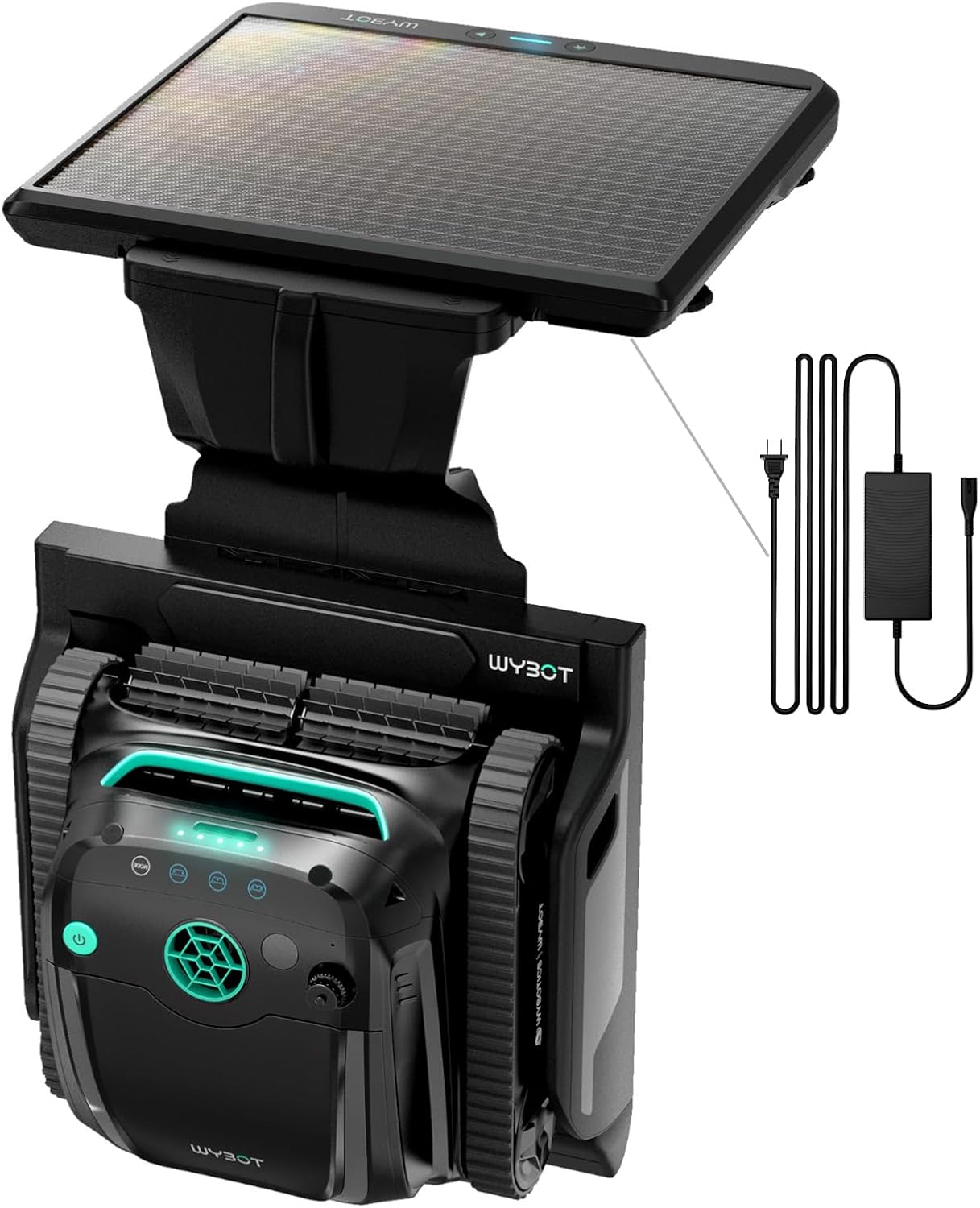 WYBOT S2 Solar Cordless Robotic Pool Cleaner, Dual Charging Options, Auto-Docking Charging, Smart Scheduled & Area Cleaning, 3D Adsorption, App Enabled, In-Ground Pools 3,229 Sq.Ft