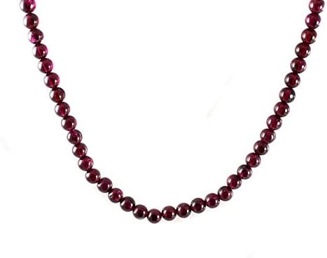 round garnet 5 mm beads stone necklace handmade designed for women,length 18 inch