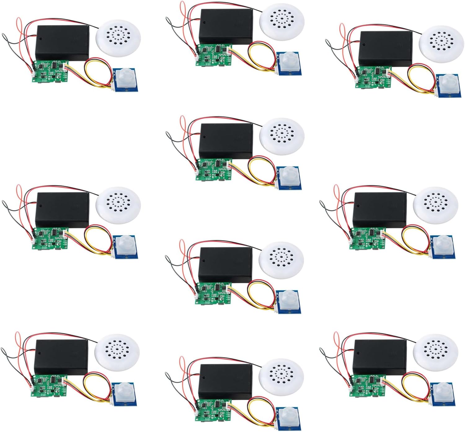 PIR Motion Sensor MP3 Player Module with USB/TF Card Support, Voice Recorder for DIY Audio Announcements, 10 Pack