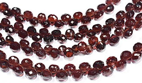 13 inch natural beads strand of 4-5mm faceted onion mozambique garnet gemstone briolletes beads for DIY jewelry - necklace, bracelet, earring, ring.