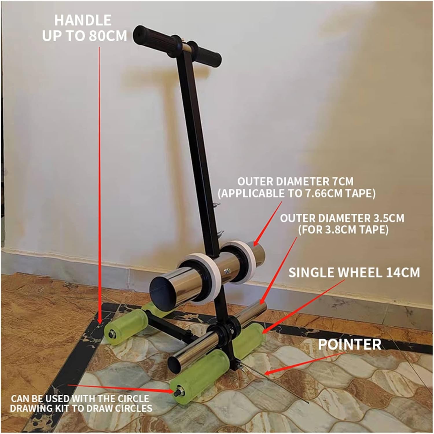 Tape Marking Machine Hand-push Tape Sticking Machine School Basketball Court Business District Tape Machine Marking Cordon with Efficiency