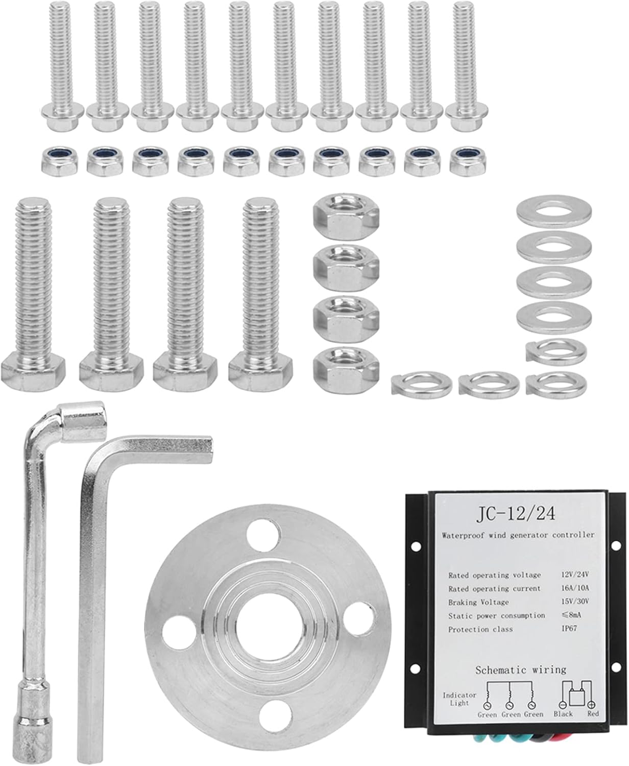 Yunseity Windmill Generator, 5 Blade Wind Generator, 12M / S Beautiful Look Practical 1600W Low Vibration for Boats -4080? (24V)