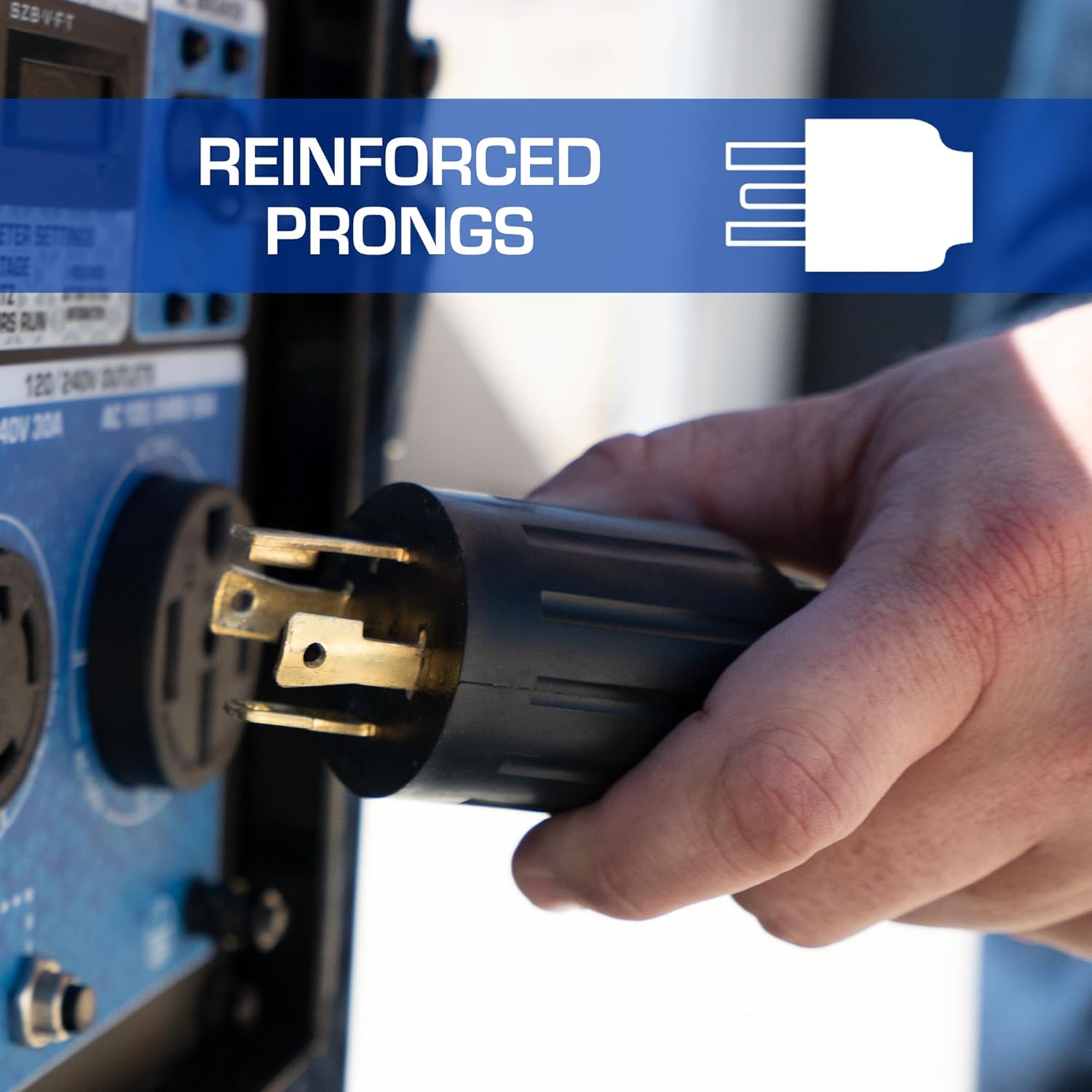 DuroMax XP3025GC 30-Amp 25-Foot 10-Gauge L14-30 Heavy Duty Generator Cord for Home Power Backup, Black