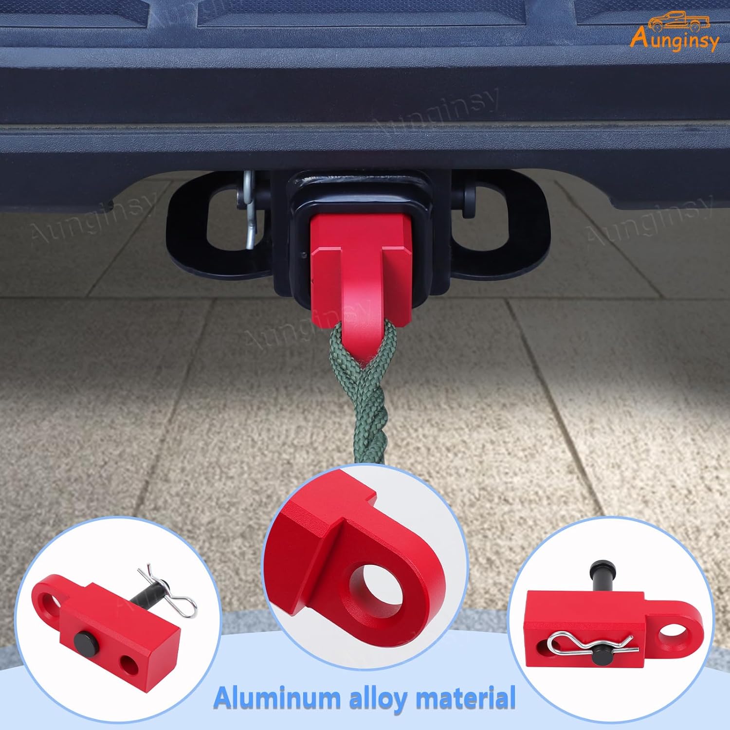 Aunginsy Tow Hitch Receiver Hook with Tightener Compatible with Toyota Tundra 2022 2023 2024 2025 Accessories, Car Shackle Mount Trailer Hitch Lock Pin Heavy Duty Solid Recovery Towing Kit for Trucks