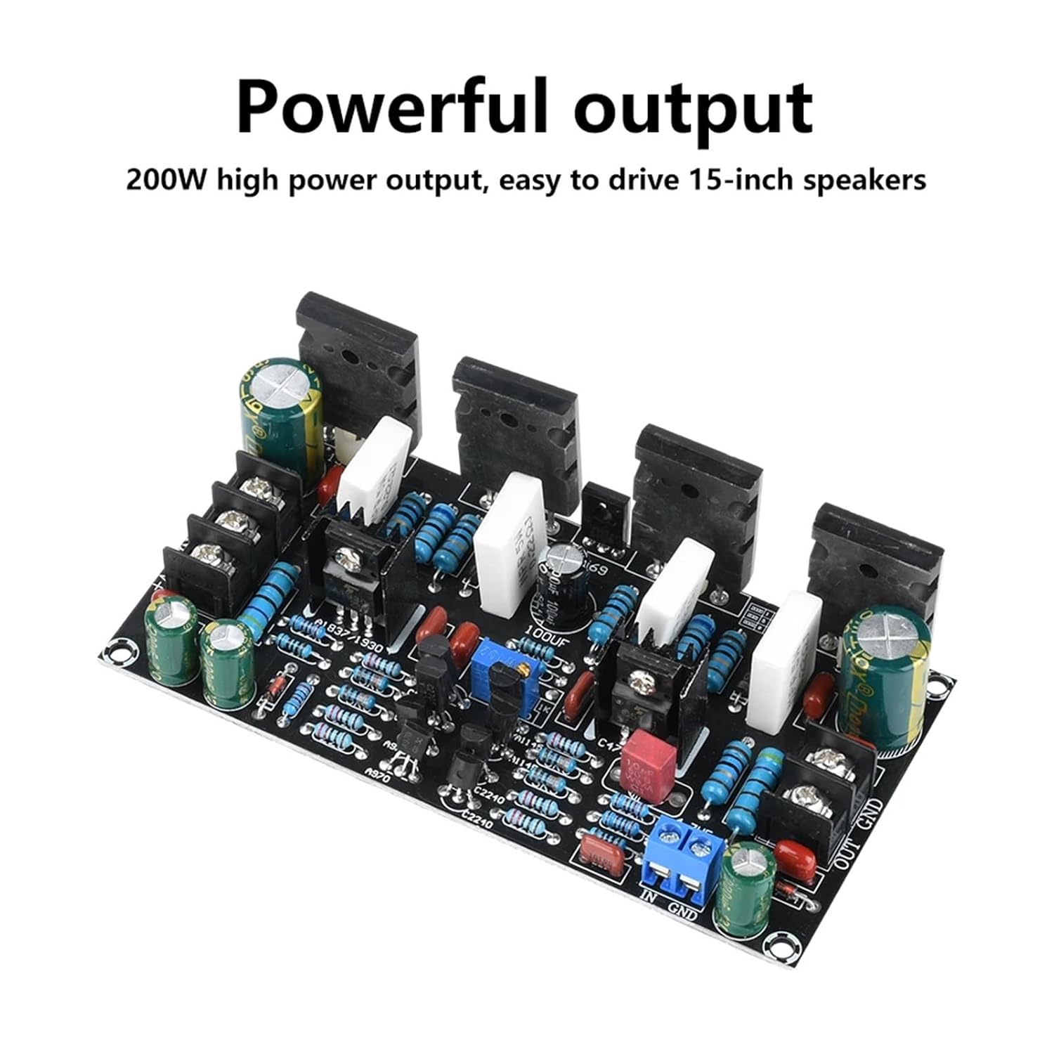 Mono 200W Digital Sound Power Amplifier Board 20-90V Positive Negative Dual Voltage A1943/C5200 Rear Amplifier Module