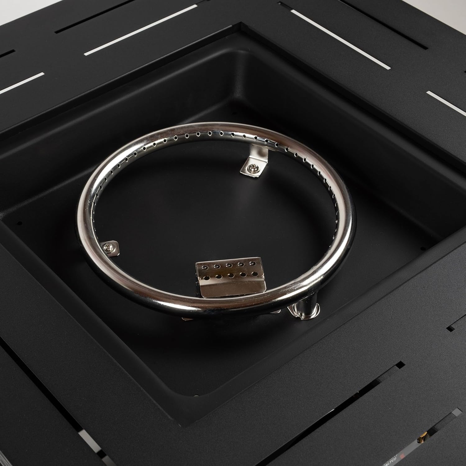 28-inch Square Propane Fire Pit Table, 50000 BTU Outdoor Steel Patio Heater with Volcanic Stones, Quick Assembly Backyard Garden Deck Heating