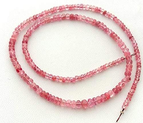 13 inch natural beads strand of 2-4mm smooth rondelle red spinel gemstone beads for DIY jewelry - necklace, bracelet, earring, ring.