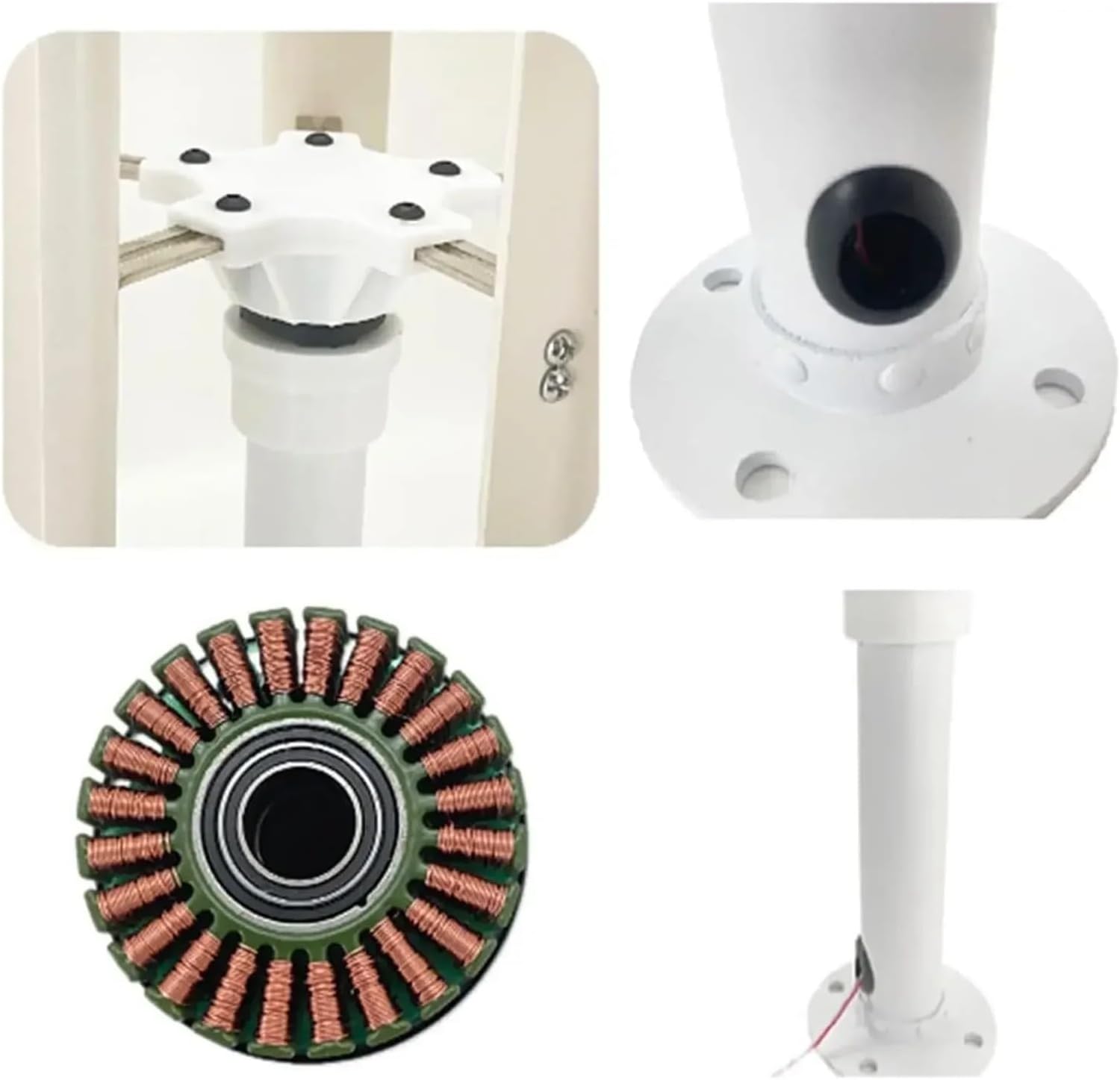 35W Vertical Axis Wind Turbine Model DIY 5 Blades Three Phase Permanent Magnet Brushless Generator Portable Low Speed Windmill for Physical Power Generation Experiment(Model 2)