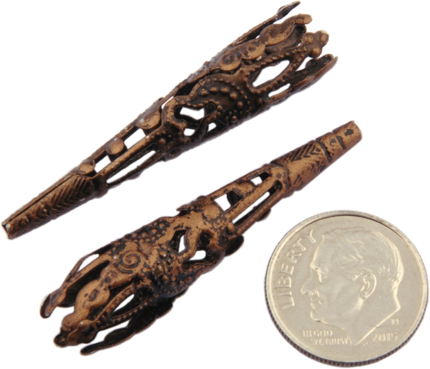 *BULK PURCHASE* Bolo Tips/Bead Cap 41mm Antique Copper Tone - 60pcs