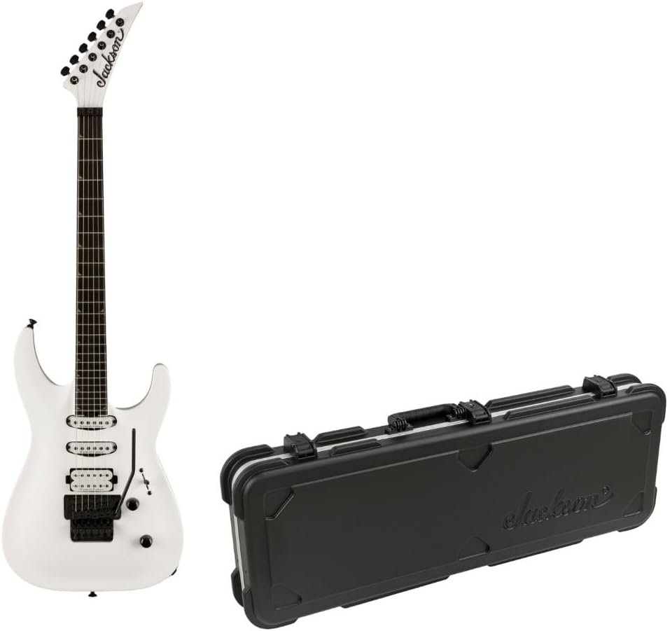 Jackson Pro Plus Soloist SLA3Q Electric Guitar - Right-Handed 6 Strings (Snow White), Premium Craftsmanship and Playability Bundle with Protective Hardshell Case (2 Items)