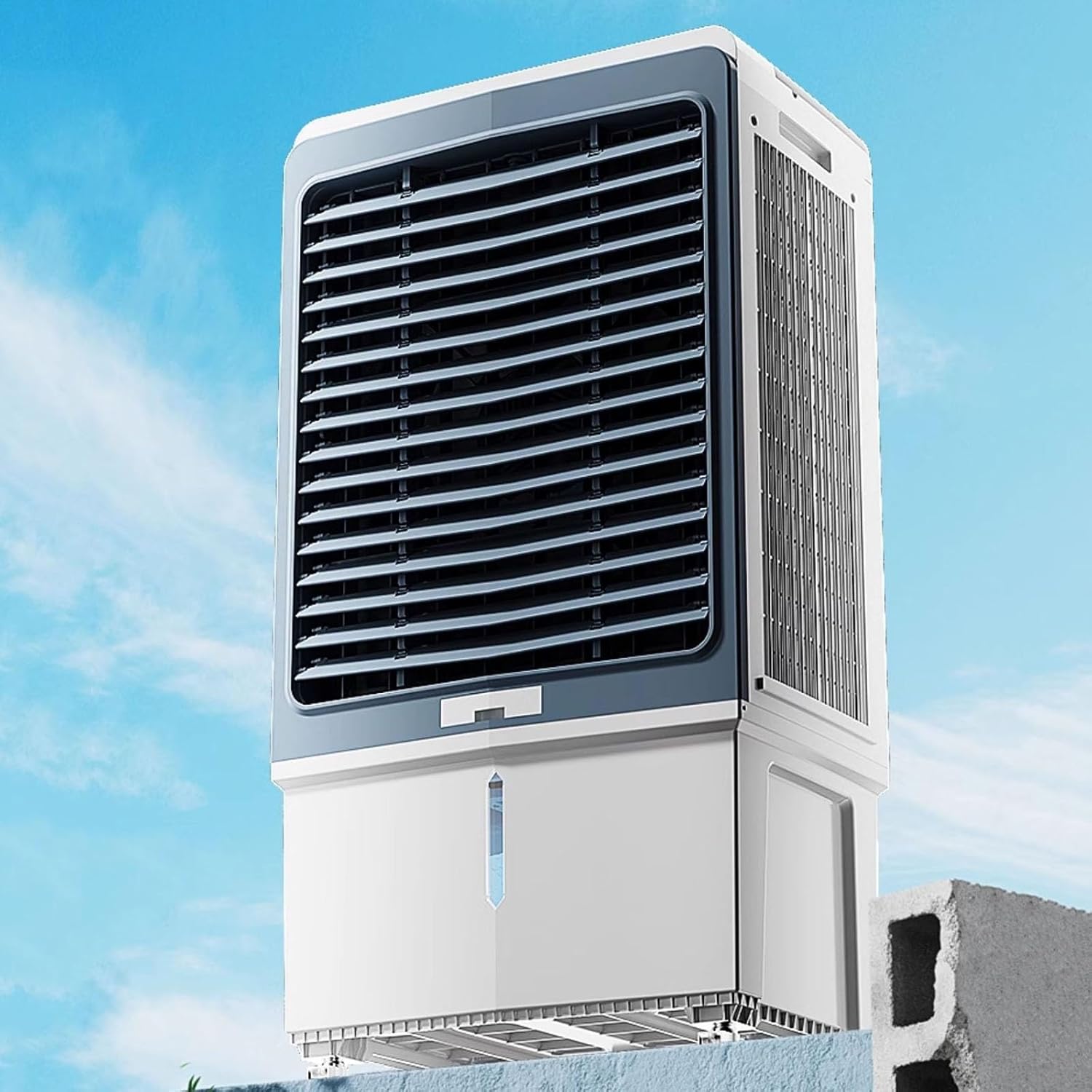 4 in 1 Evaporative Air Cooler, Swamp Cooler Air Conditioner with 3-Speed, Industrial Air Conditioning Fan with 80L Large Water Tank, 120° Oscillation, for Yard, Porch, Factory, Office, Commercial