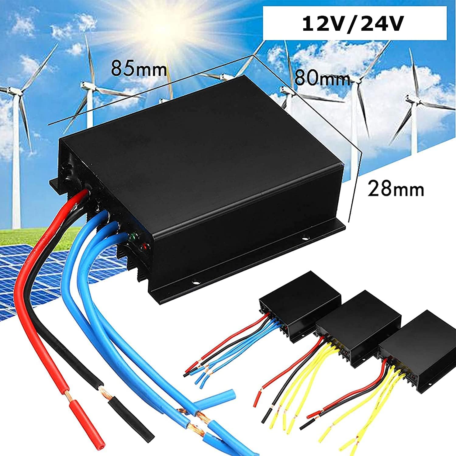 Wind Turbine Generator Kit12v/24V with 5 Blade, Wind Generator Kit for Marine Home Windmill Generator Suit for Hybrid Solar Wind System-6000W