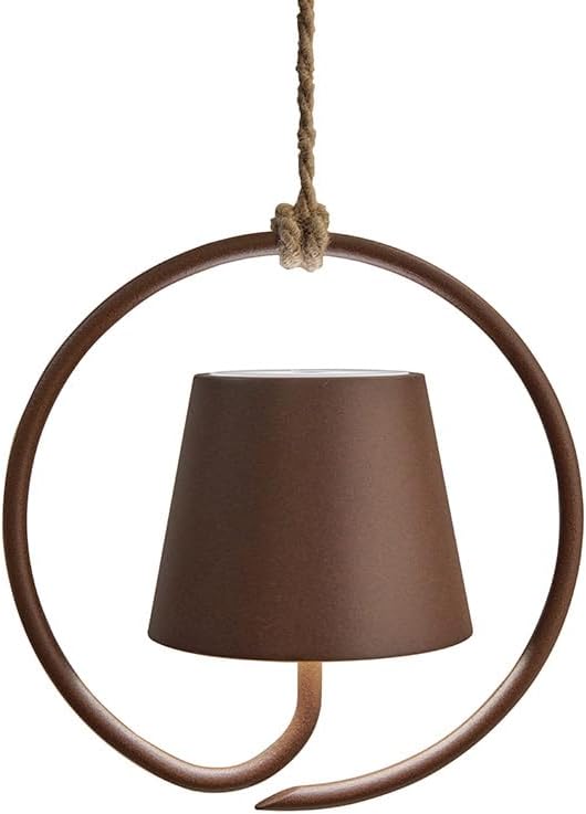 Zafferano Poldina Pro Suspension Magnetic, Rechargeable Cordless Hanging Lamp with Touch Controls, Suitable for Indoor and Outdoor, Dimmer, 2200-3000 K, Height 7.8 Inches, Rust Color