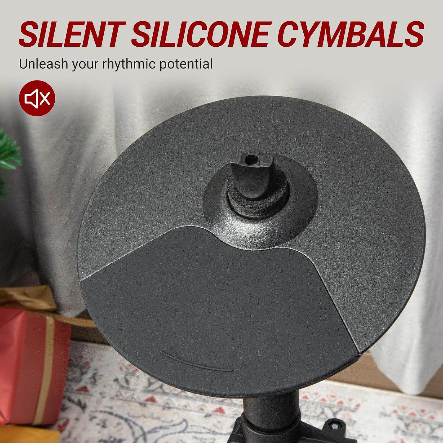 MOSEN Electric Drum Set with 4 Quiet Mesh Drum Pads, Cymbals, Sticks, Headphones, USB MIDI, Kick Pedal, 195+ Sounds and 25 Drum Kits for Beginner MED-X3