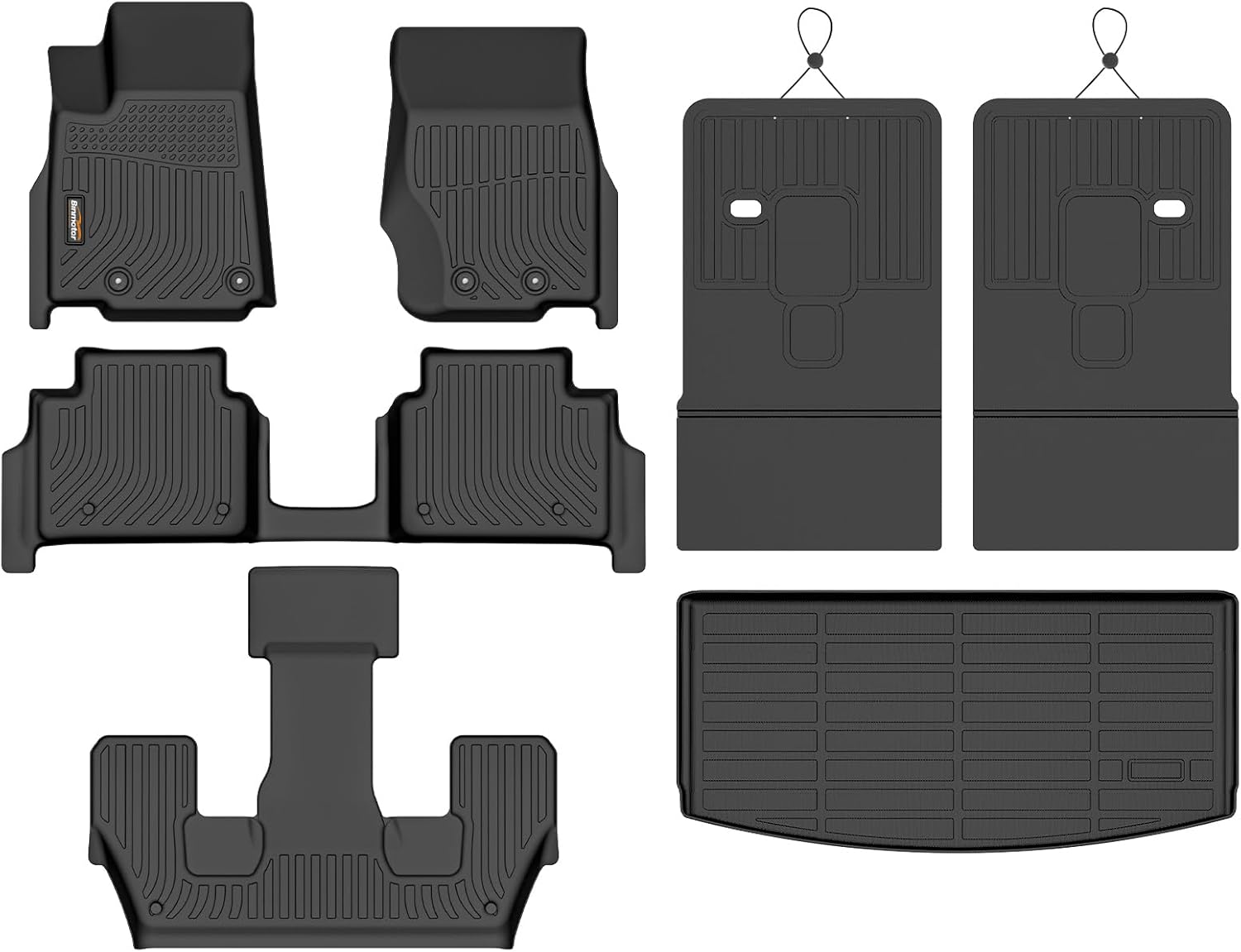 Binmotor-Floor Mats & Cargo Liner for Jeep Grand Cherokee L 2021-2025 (Only for 6 Seater Without Center Console), TPE All Weather Car Mats for Jeep Grand Cherokee L Accessories Custom Fit