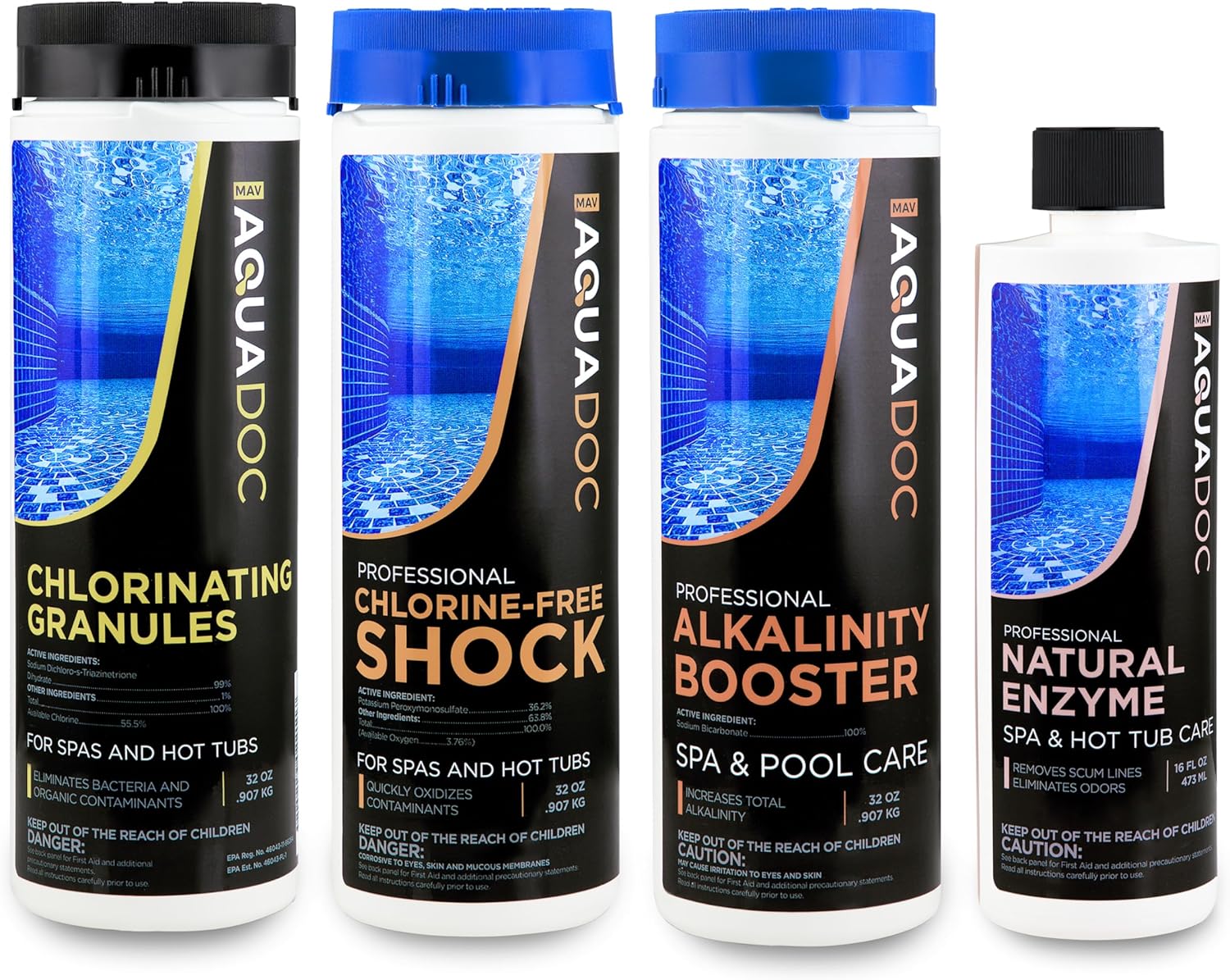 Hot tub Kit to fix Odors and Smelly Water - with Spa Chlorine & Other Hot Tub Chemicals