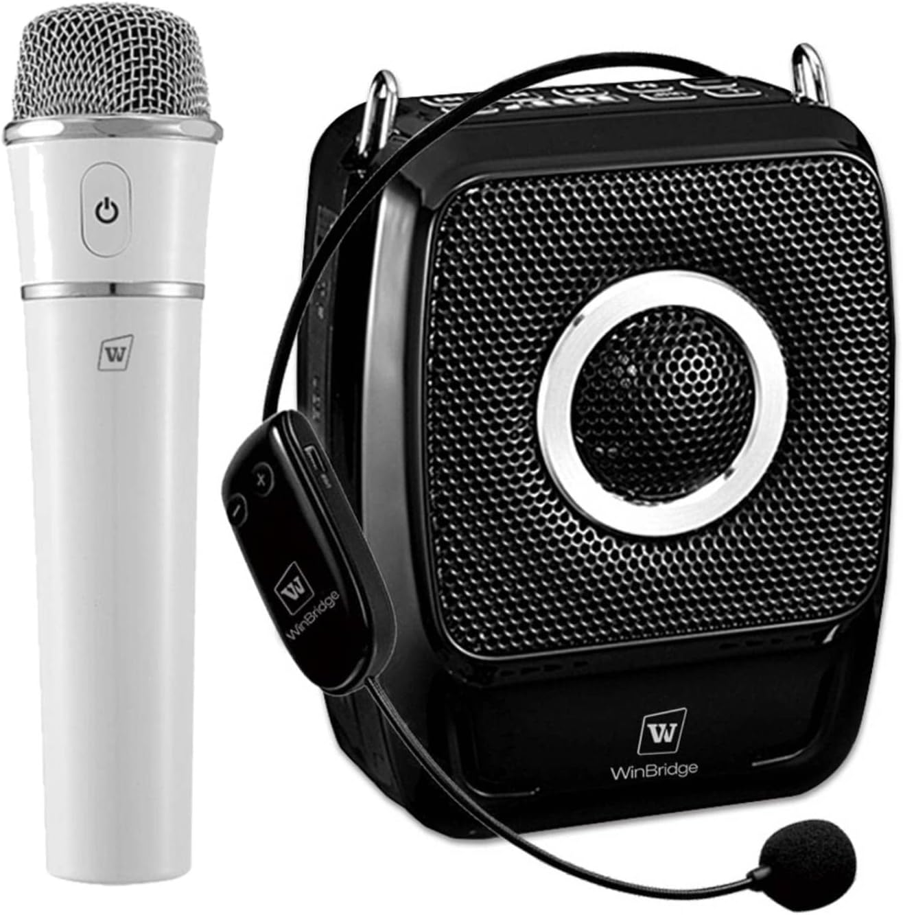 Voice Amplifier with Dual Professional Microphones Wireless-25W Portable Microphone and Speaker Pa System, Bluetooth Speaker with Microphone Megaphone for Teachers Outdoor Indoor ect
